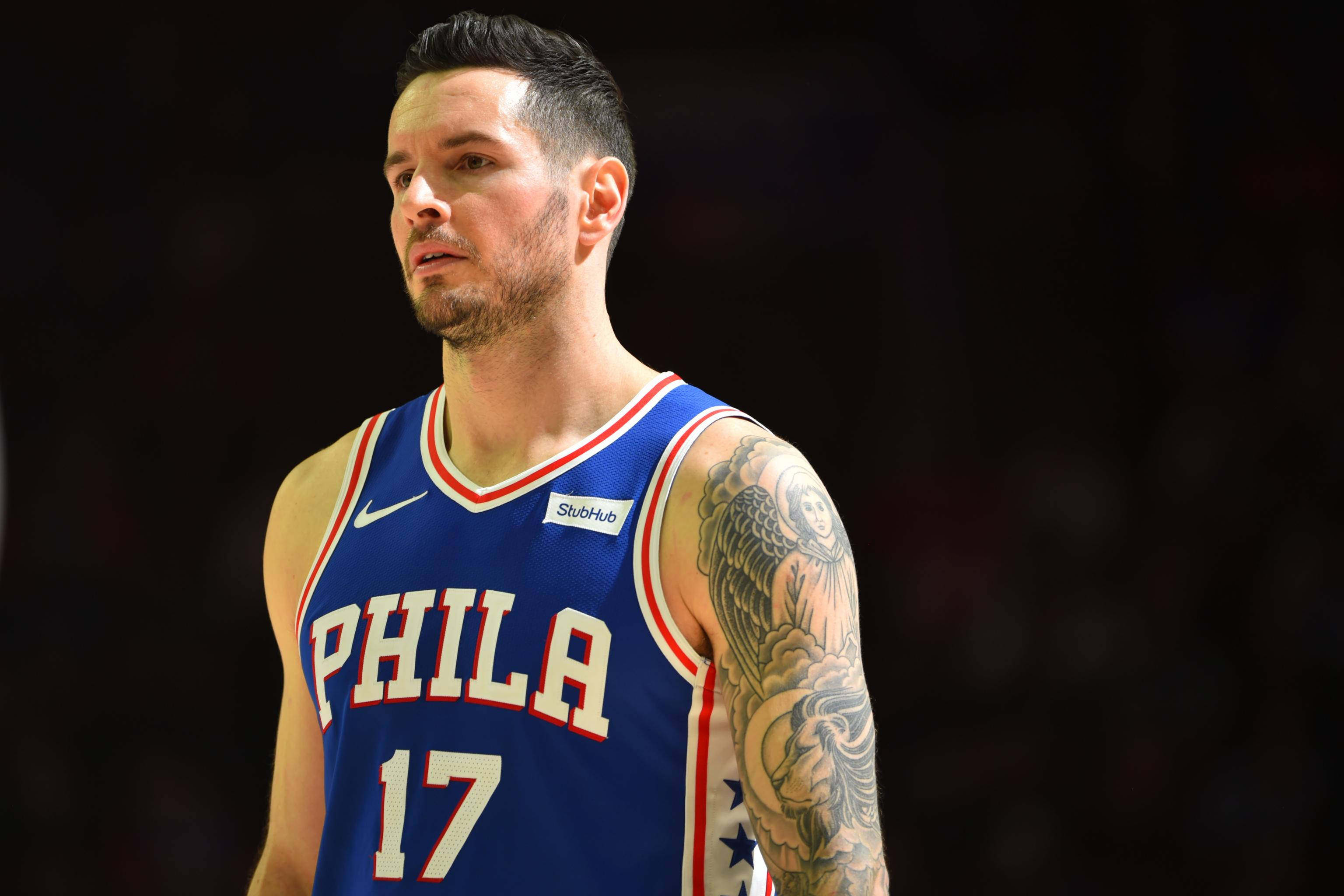 Jj Redick, blue Phila jersey, number 17, 2K Desktop Wallpaper