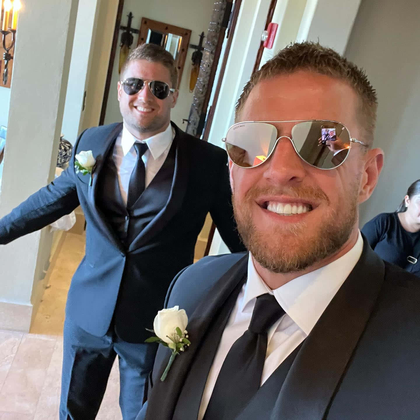 JJ Watt, black suits, sunglasses, HD Desktop Wallpaper