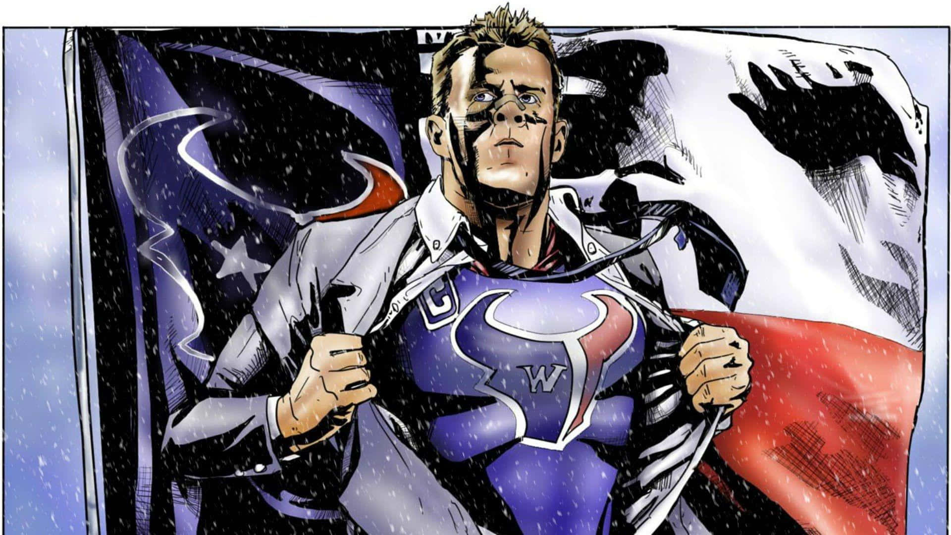 J.J. Watt, championship ring, blue and red costume, Full HD Desktop Wallpaper
