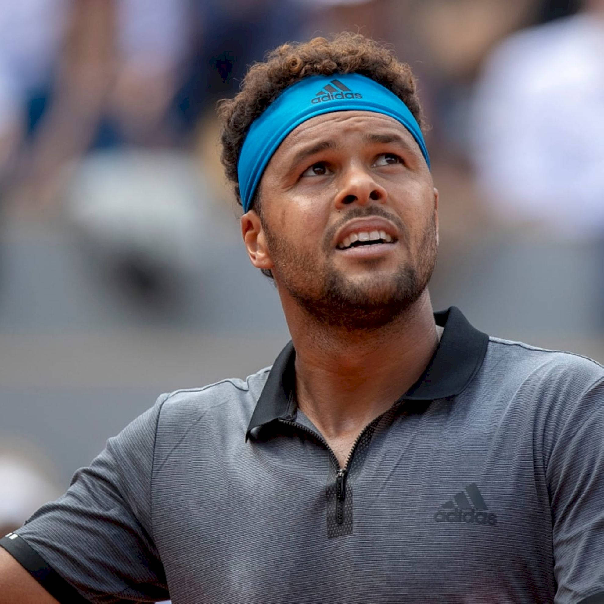 Jo-wilfried Tsonga, blue headband, tennis player, Full HD Desktop Wallpaper