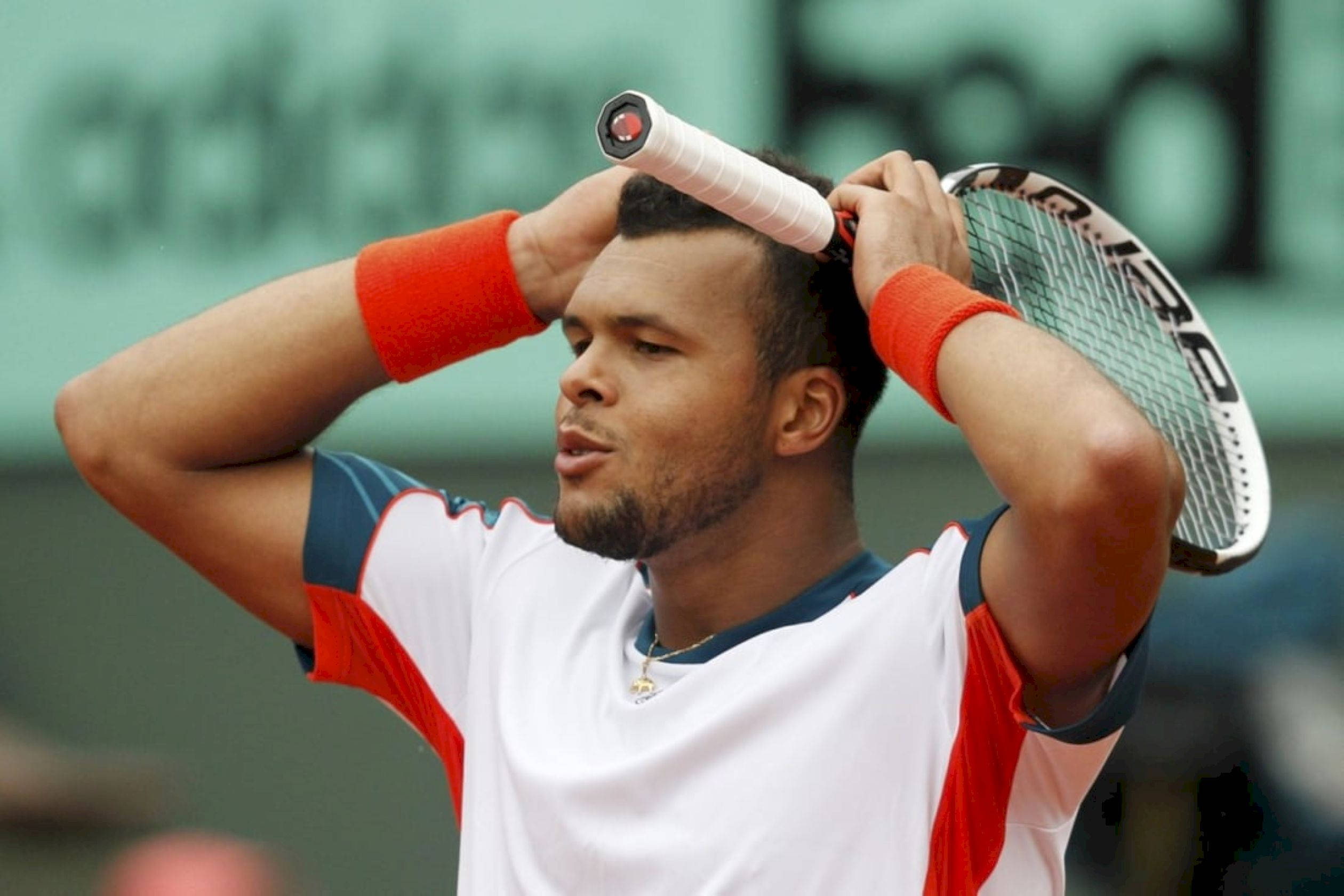 Jo-wilfried Tsonga, racket, clay court, Full HD Desktop Wallpaper