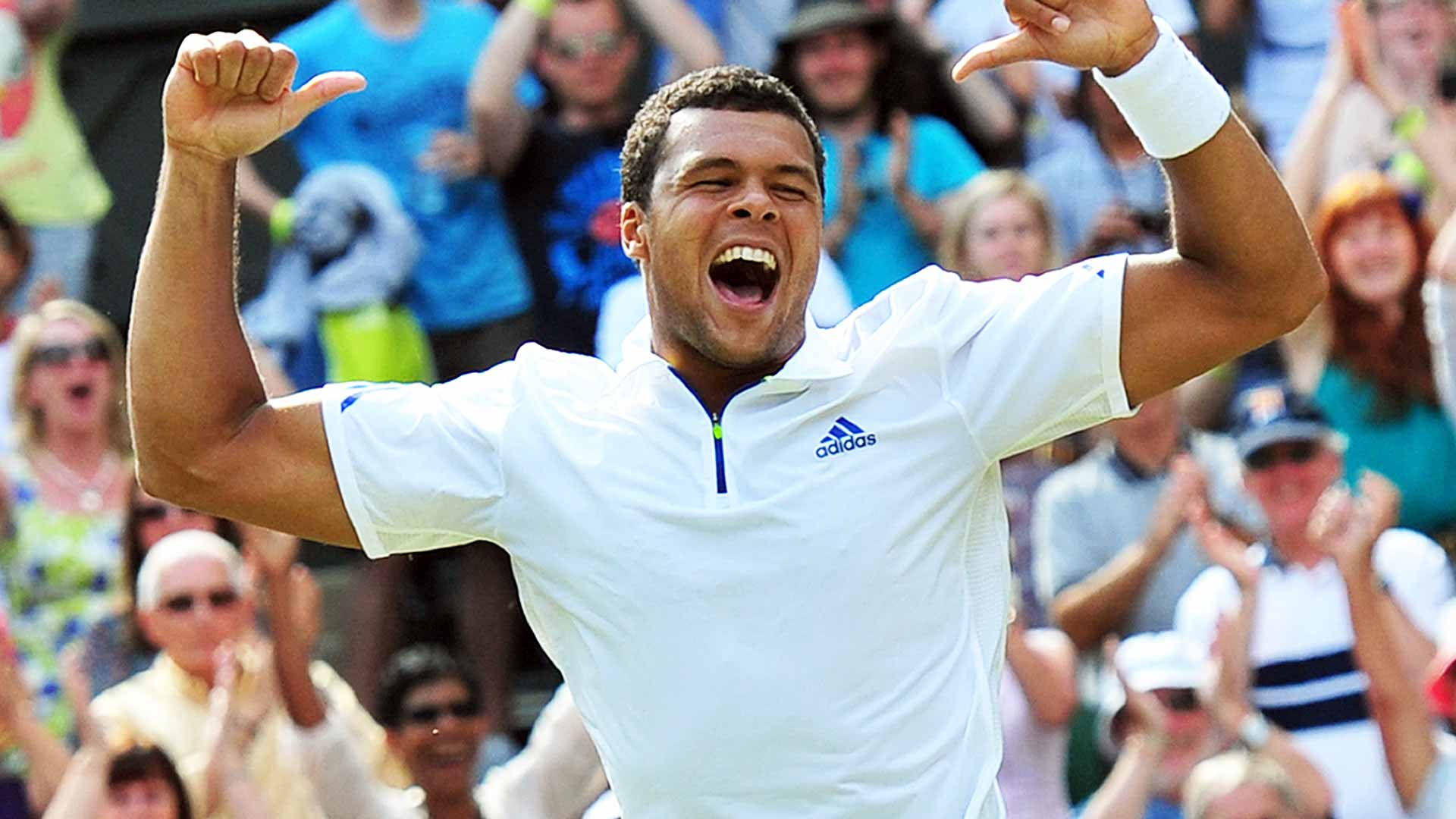 Jo-wilfried Tsonga, tennis player, screams with joy, Full HD Desktop Wallpaper