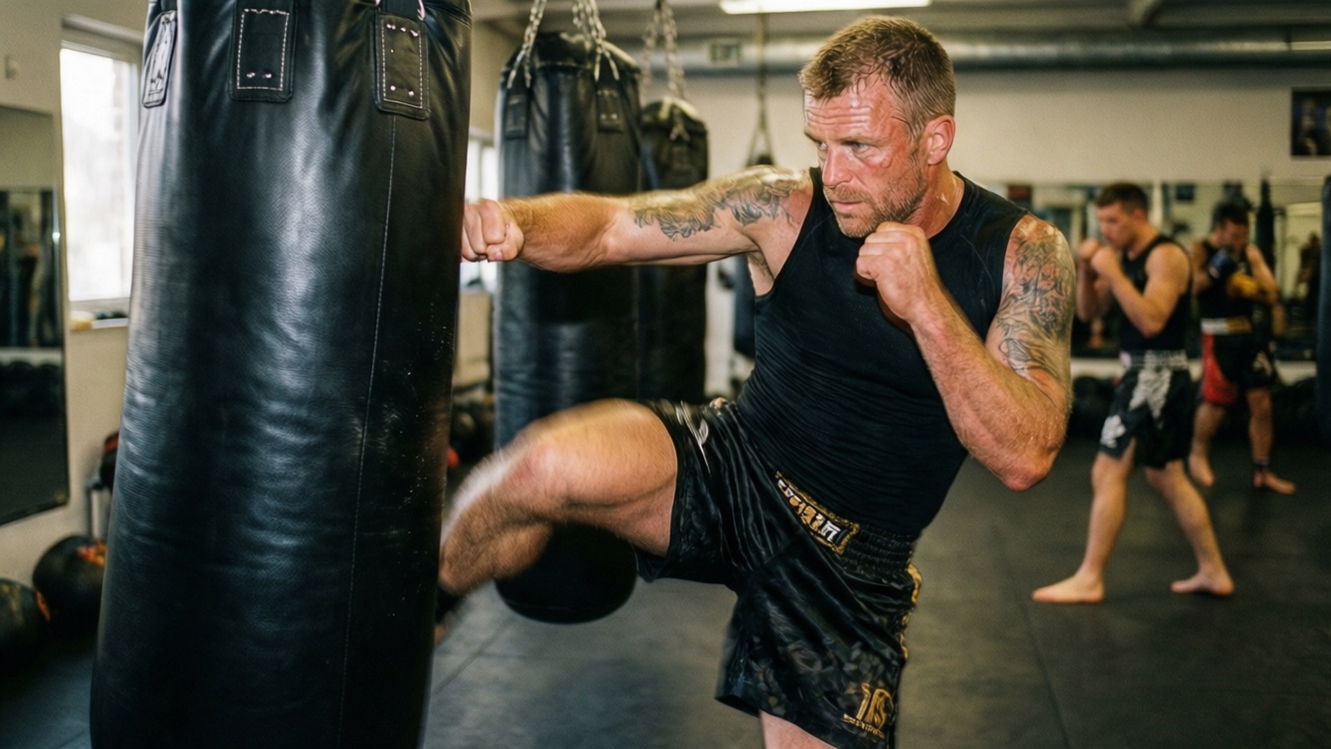 Joachim Hansen, heavy bags, gym, Full HD Desktop Wallpaper