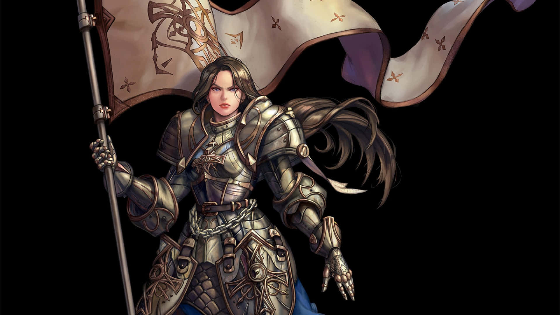 Joan Of Arc, silver armor, star motifs, Full HD Desktop Wallpaper
