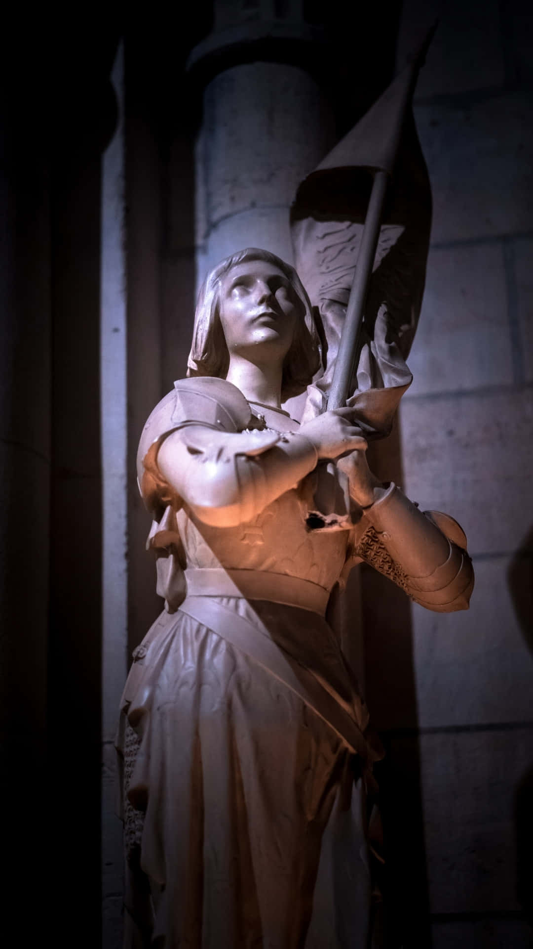 Joan Of Arc, stone statue, female warrior, Full HD Phone Wallpaper