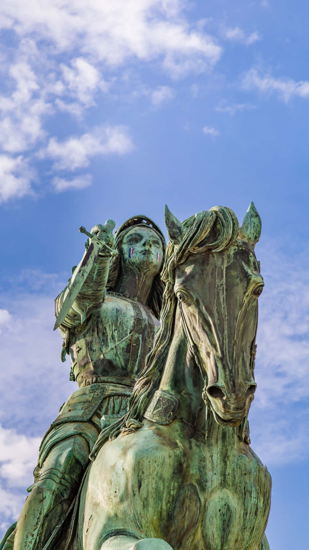 Joan Of Arc, bronze, equestrian statue, Full HD Phone Wallpaper