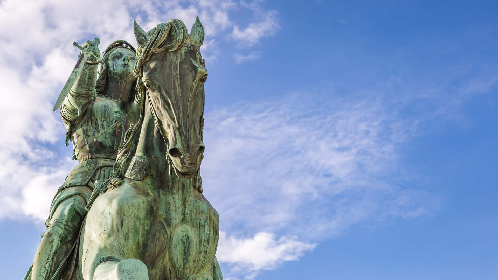 Joan Of Arc, bronze, equestrian statue, Full HD Desktop Wallpaper