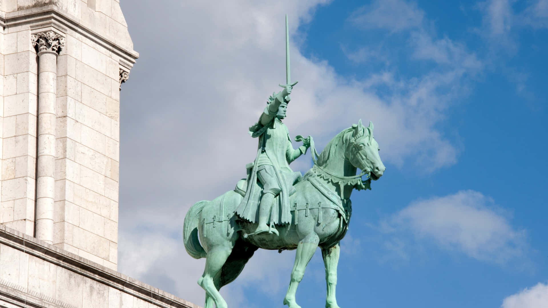 Joan Of Arc, verdigris bronze, equestrian statue, Full HD Desktop Wallpaper