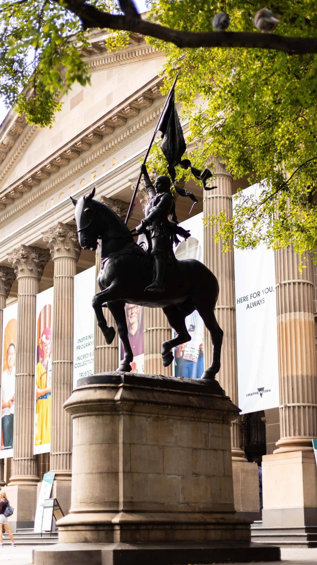 Joan Of Arc, black bronze, equestrian statue, Full HD Phone Wallpaper