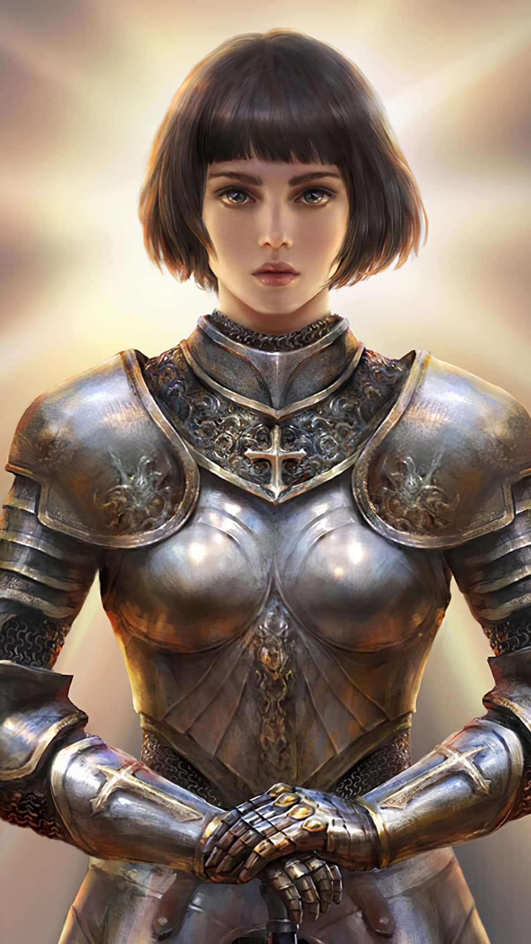 Joan Of Arc, silver armor, ornate armor, Full HD Phone Wallpaper