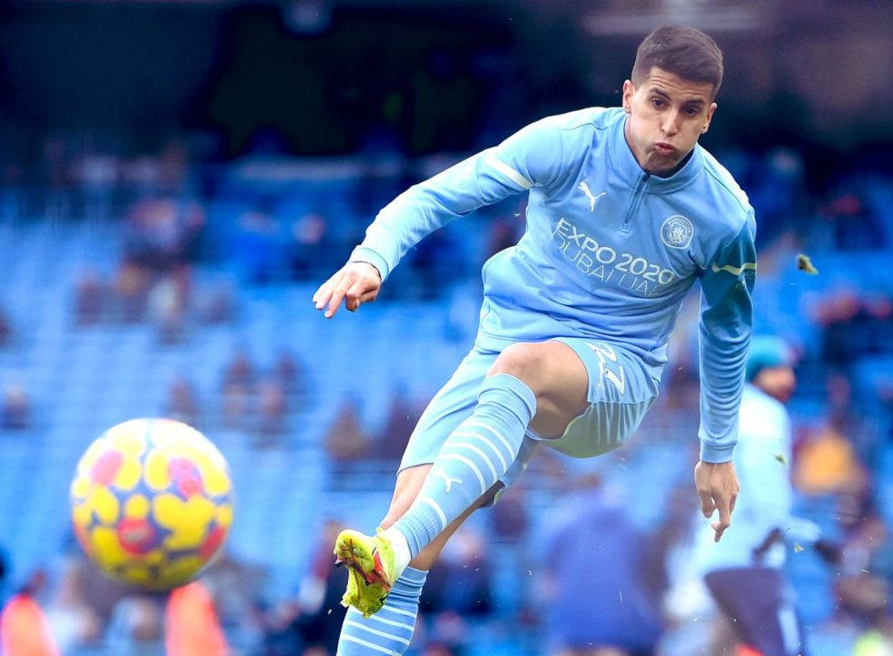 Joao Cancelo, light blue kit, colorful ball, SD Desktop Wallpaper
