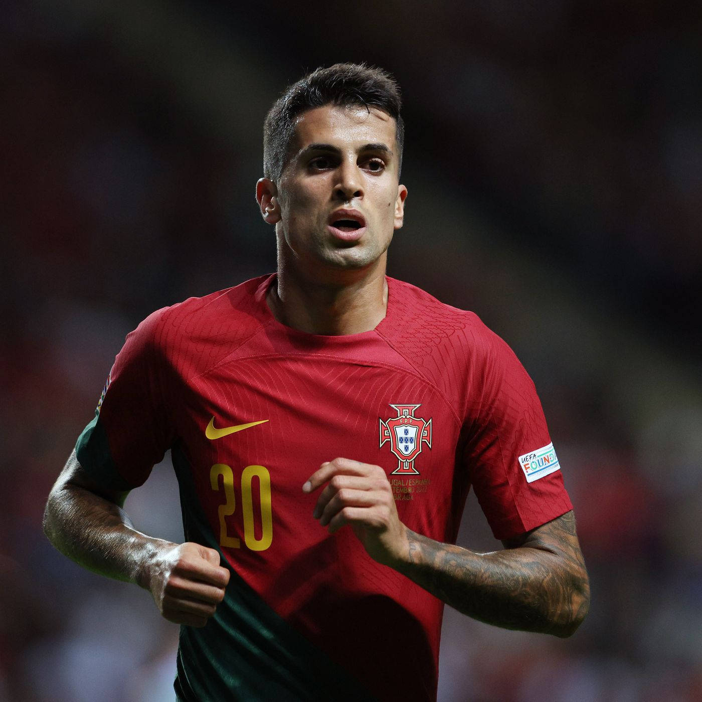 Joao Cancelo, red jersey, number 20, HD Desktop Wallpaper