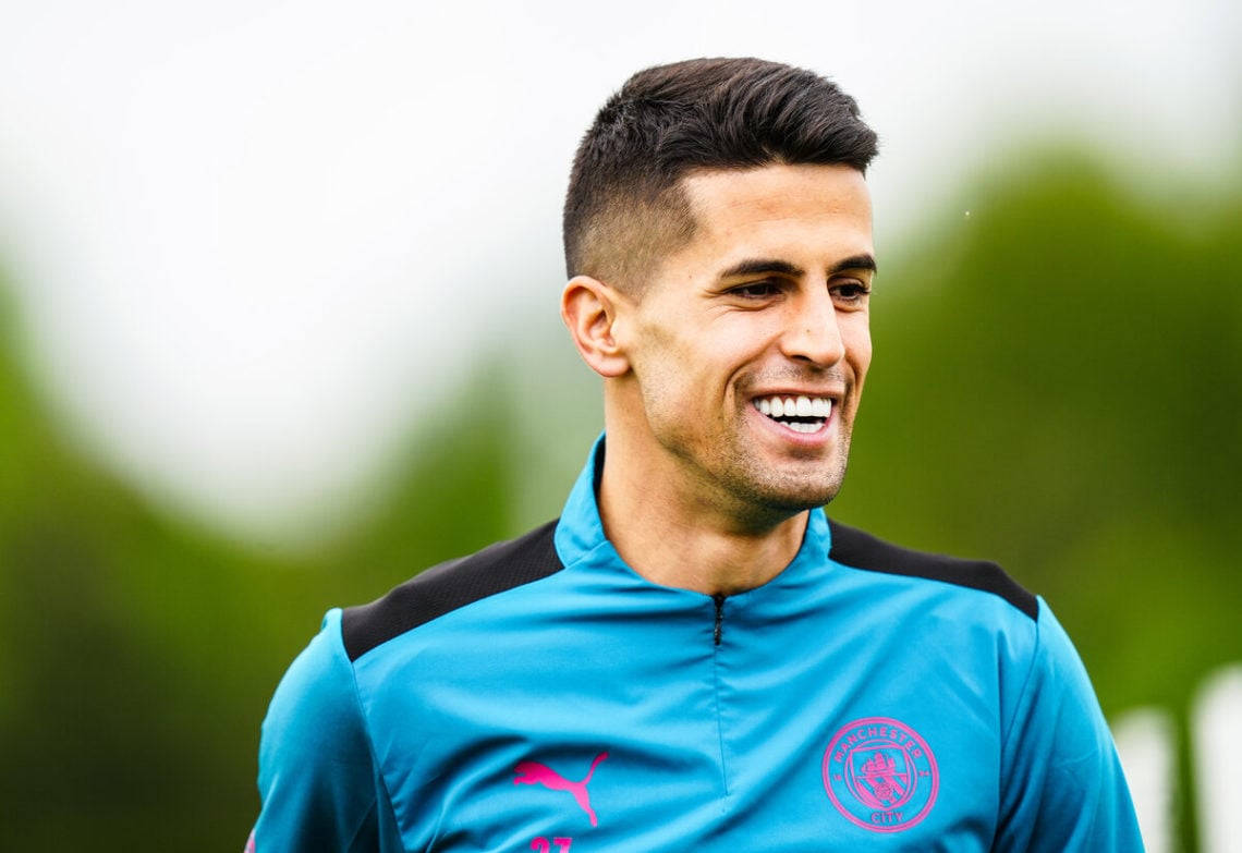 Joao Cancelo, blue training kit, pink accents, SD Desktop Wallpaper