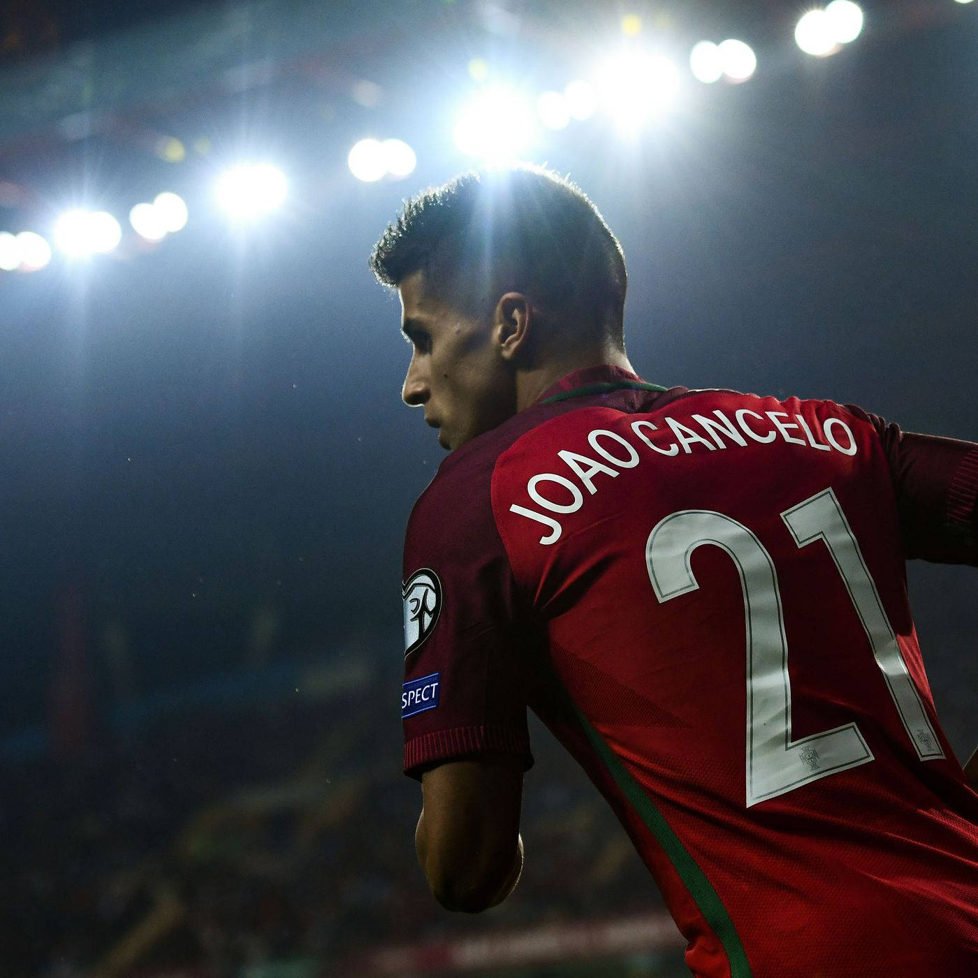 Joao Cancelo, number 21, red jersey, HD Desktop Wallpaper