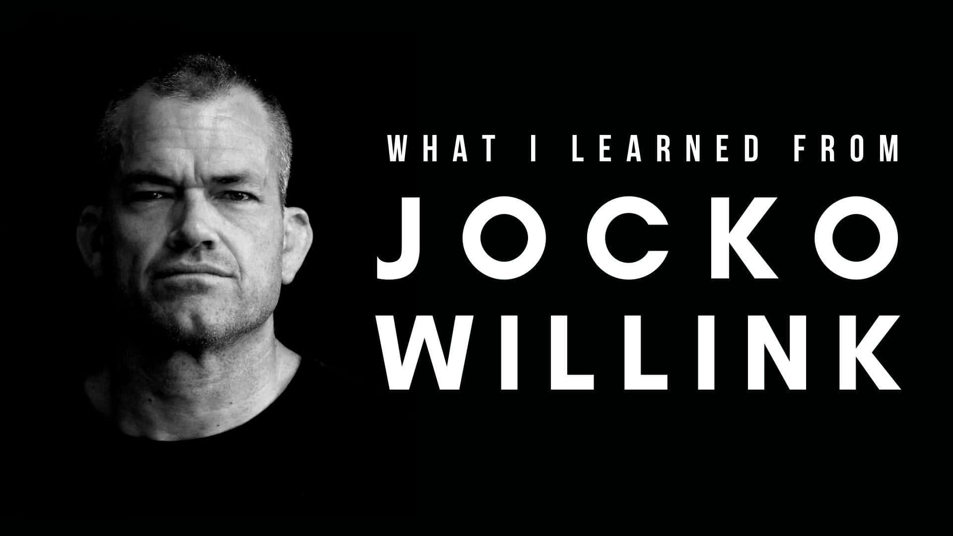 Jocko Willink, black and white portrait, bold white text, Full HD Desktop Wallpaper
