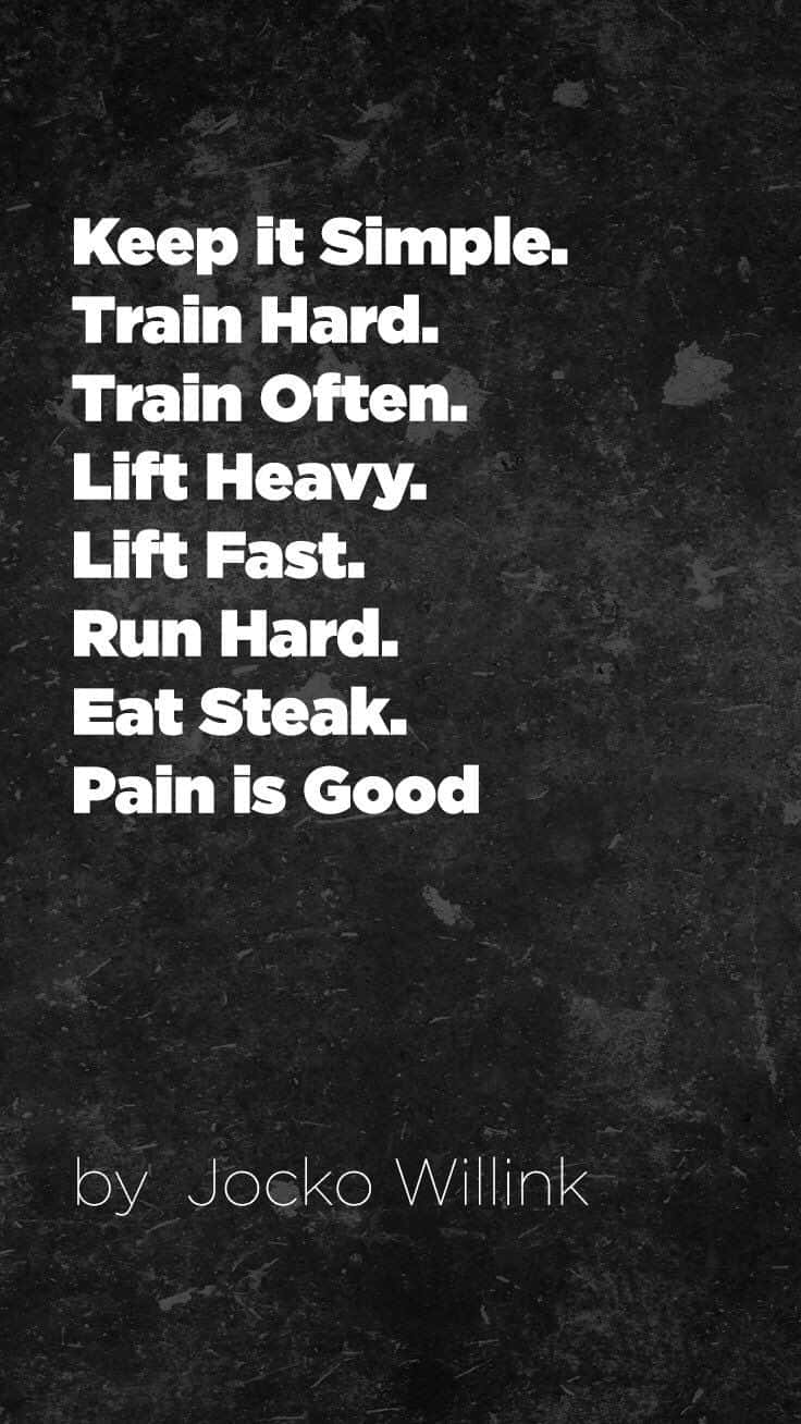 Jocko Willink, White motivational text, textured dark gray background, HD Phone Wallpaper