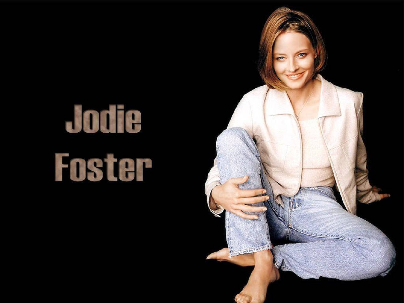 Jodie Foster, beige jacket, jeans, HD Desktop Wallpaper