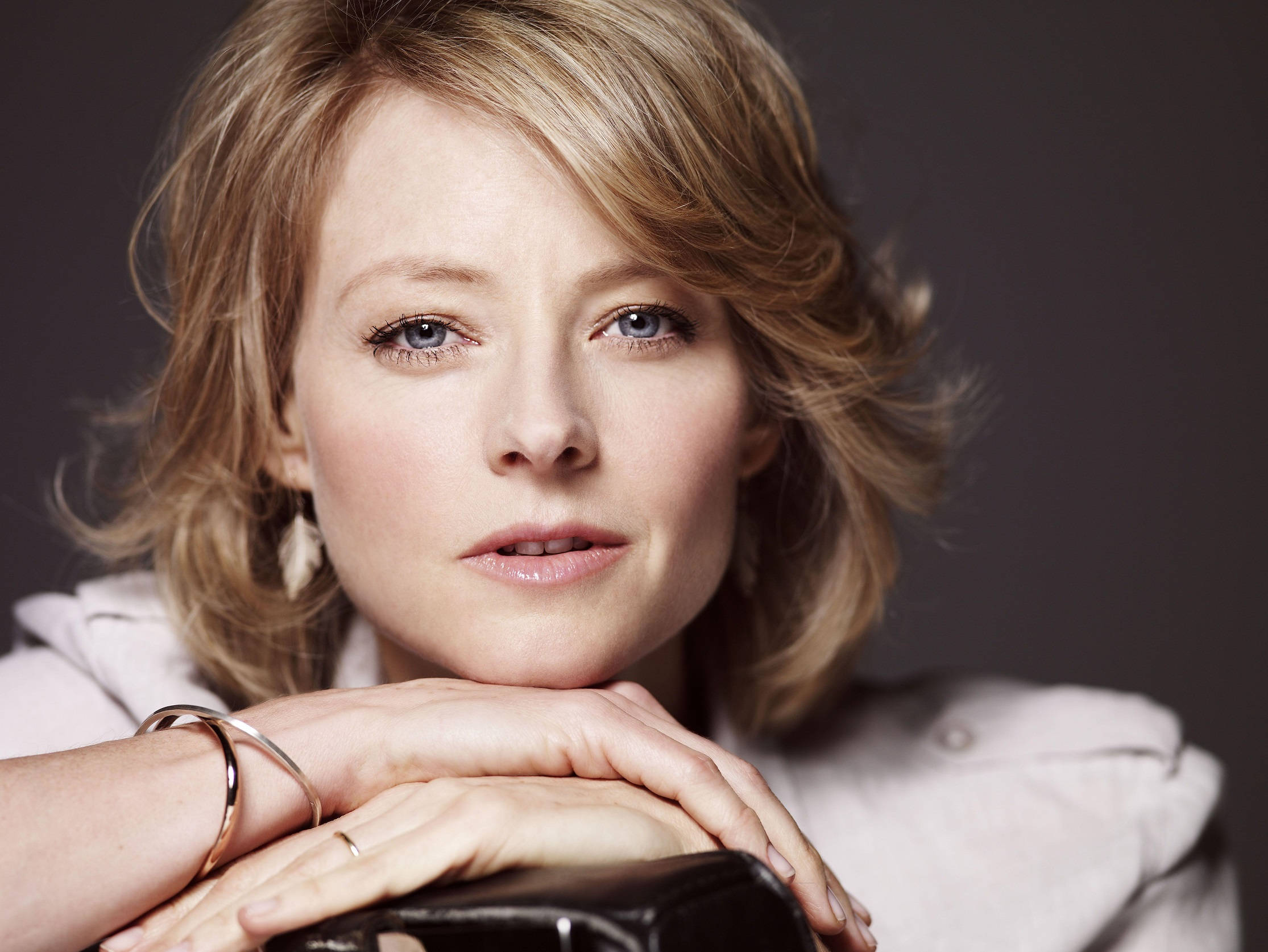Jodie Foster, blonde hair, blue eyes, Full HD Desktop Wallpaper