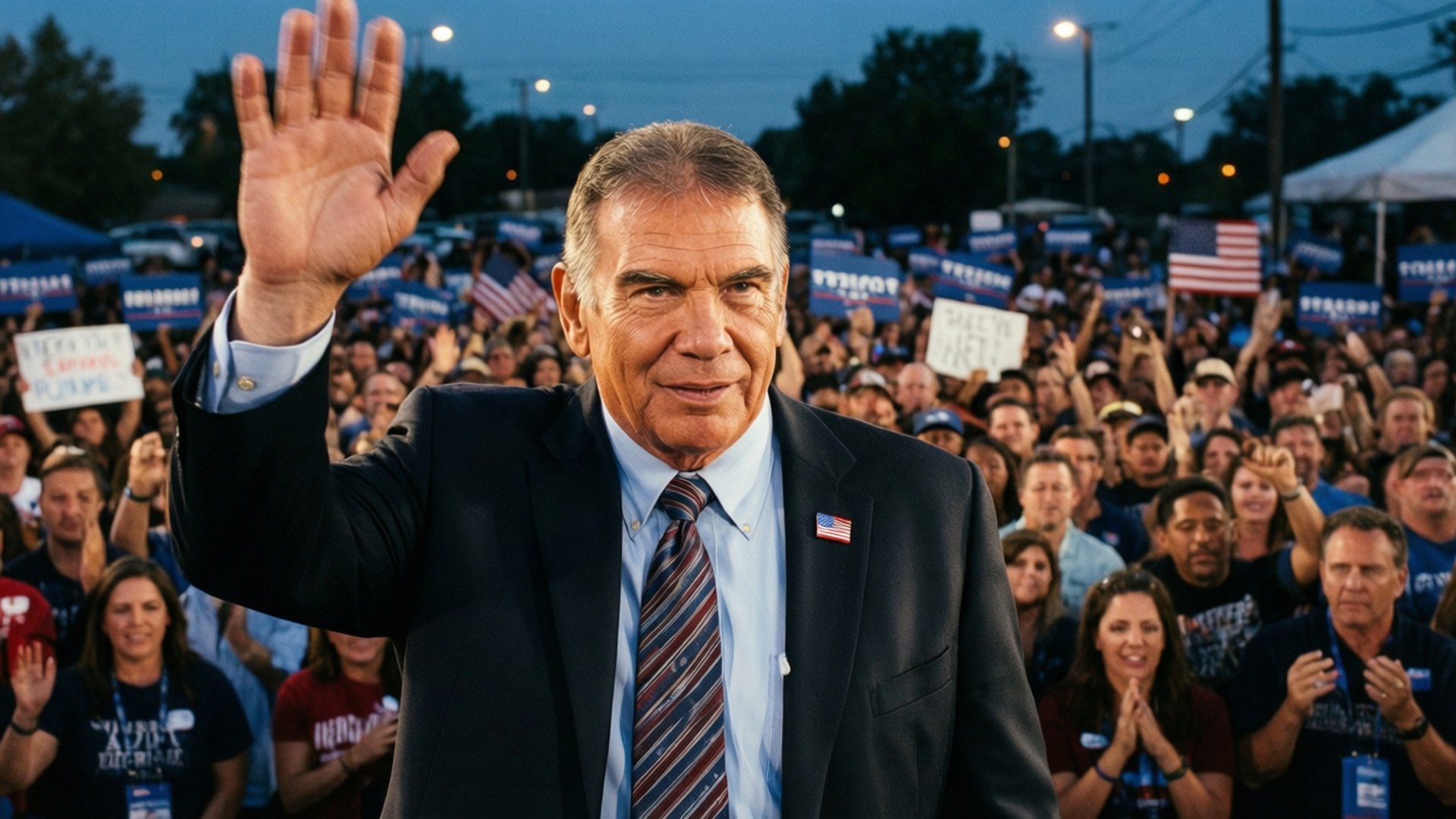 Joe Arpaio, political rally, waving, Full HD Desktop Wallpaper