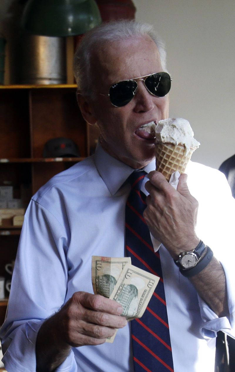 Joe Biden, vanilla ice cream, sunglasses, SD Phone Wallpaper