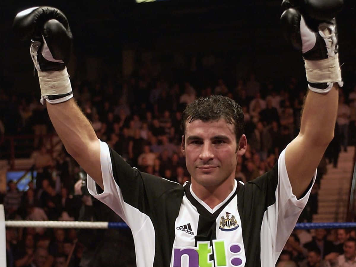 Joe Calzaghe, black and white jersey, ring, SD Desktop Wallpaper