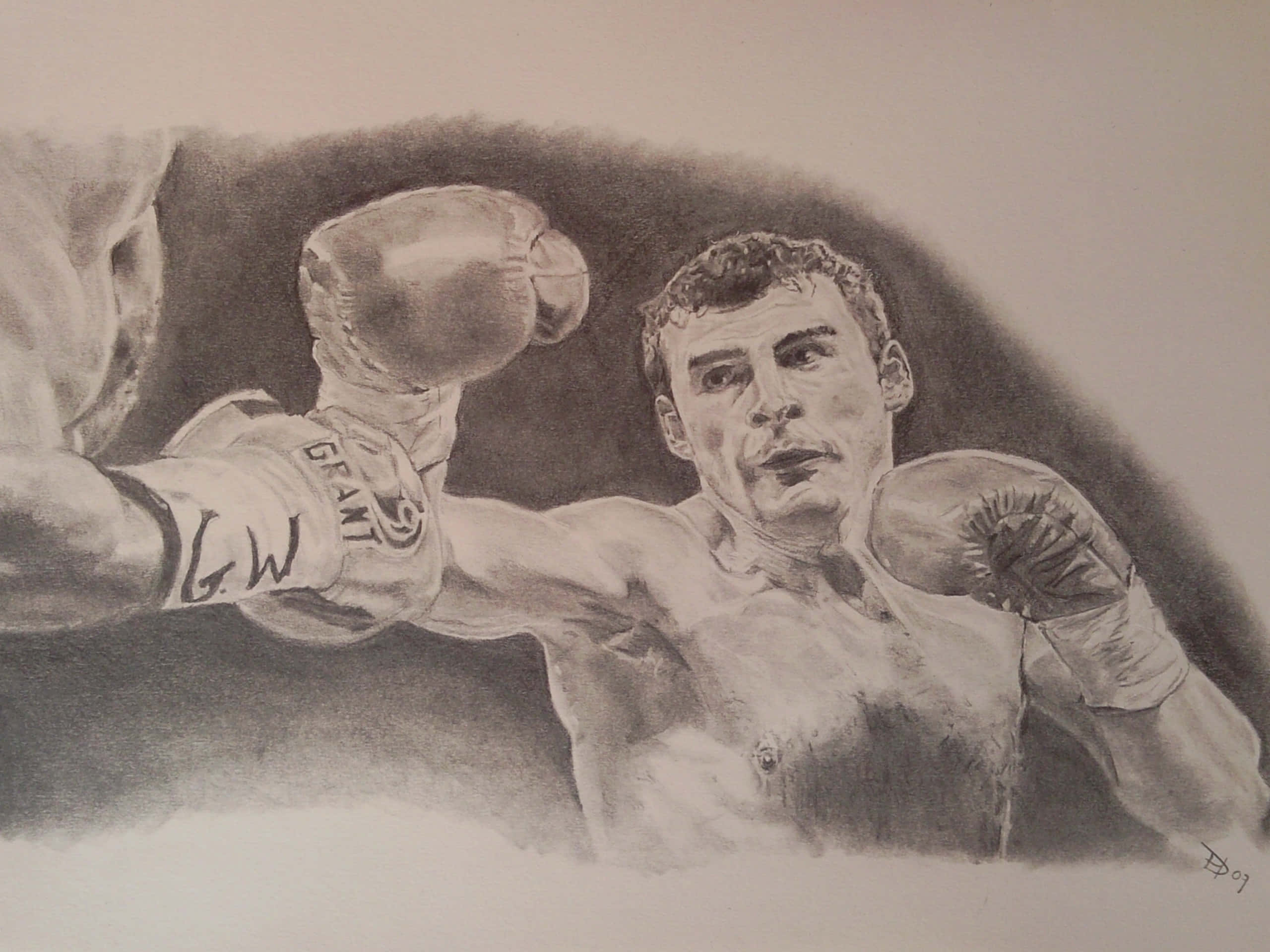 Joe Calzaghe, charcoal drawing, boxer, 2K Desktop Wallpaper