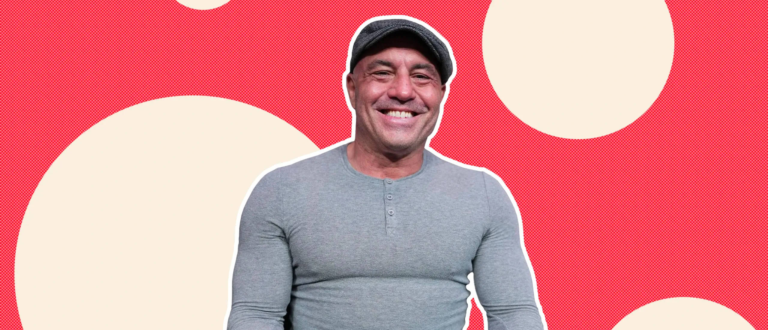 Joe Rogan, gray henley, cap, 2K Desktop Wallpaper