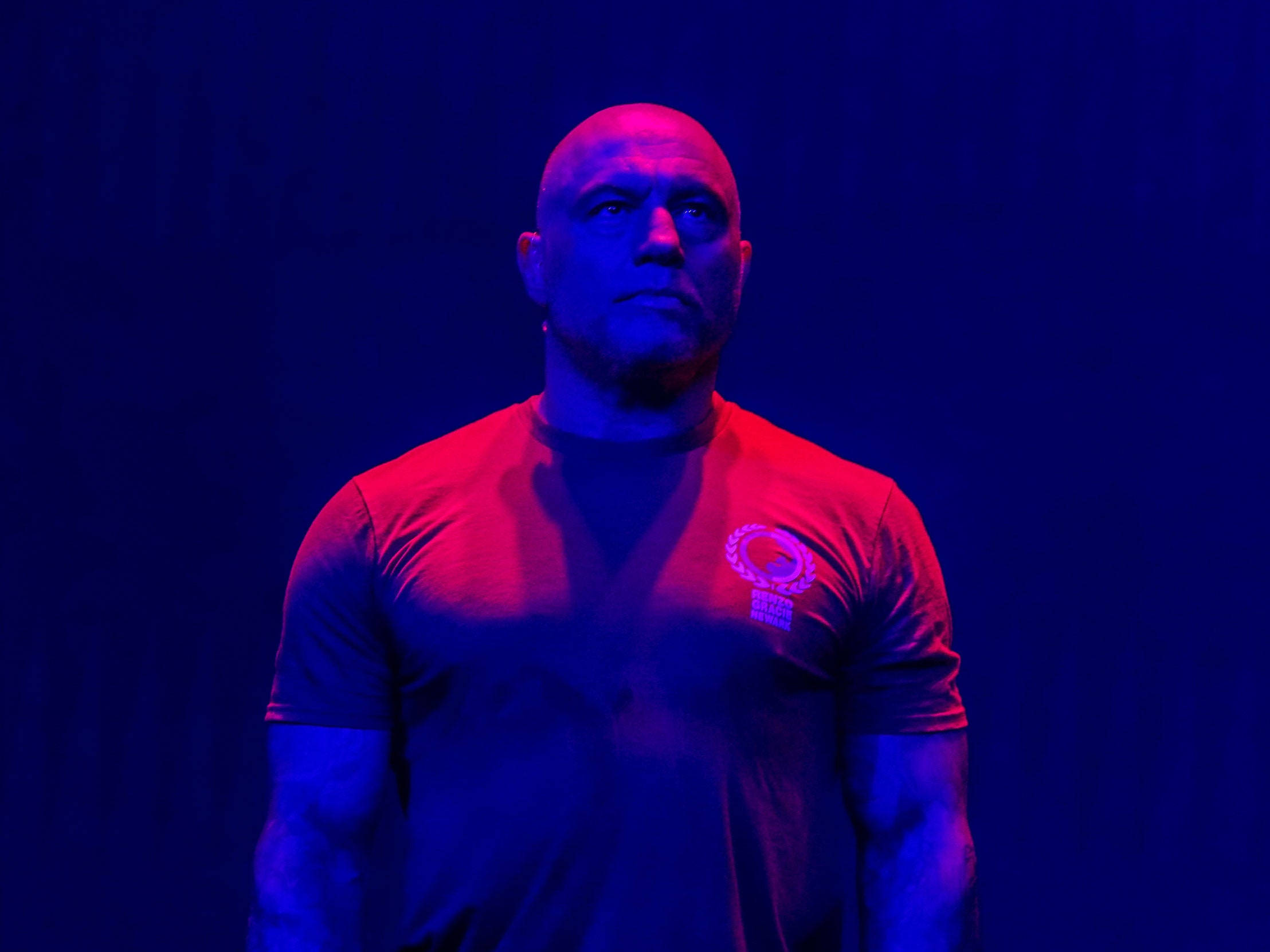Joe Rogan, UV, red and blue lighting, Full HD Desktop Wallpaper