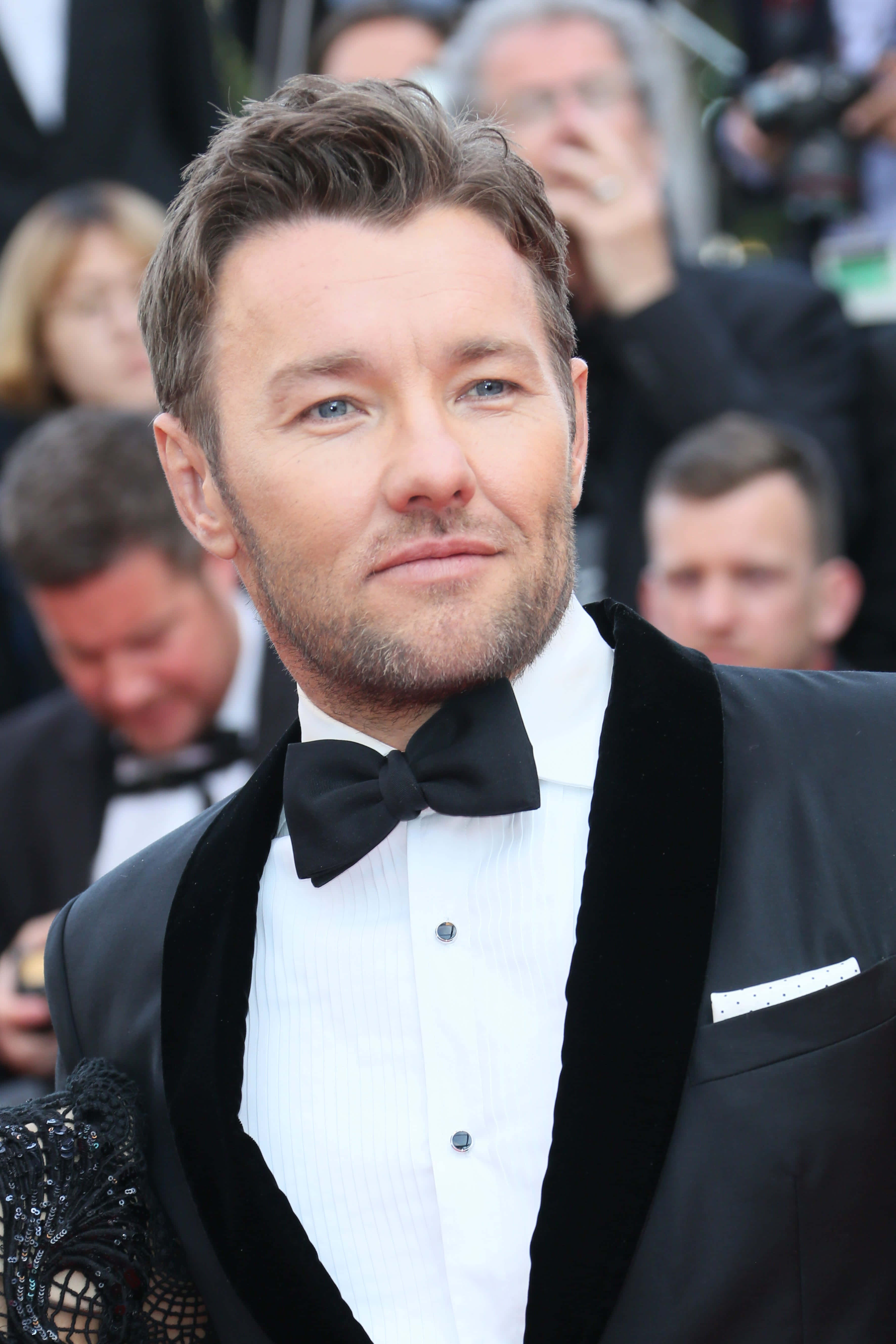 Joel Edgerton, black velvet tuxedo, bow tie, 5K Phone Wallpaper