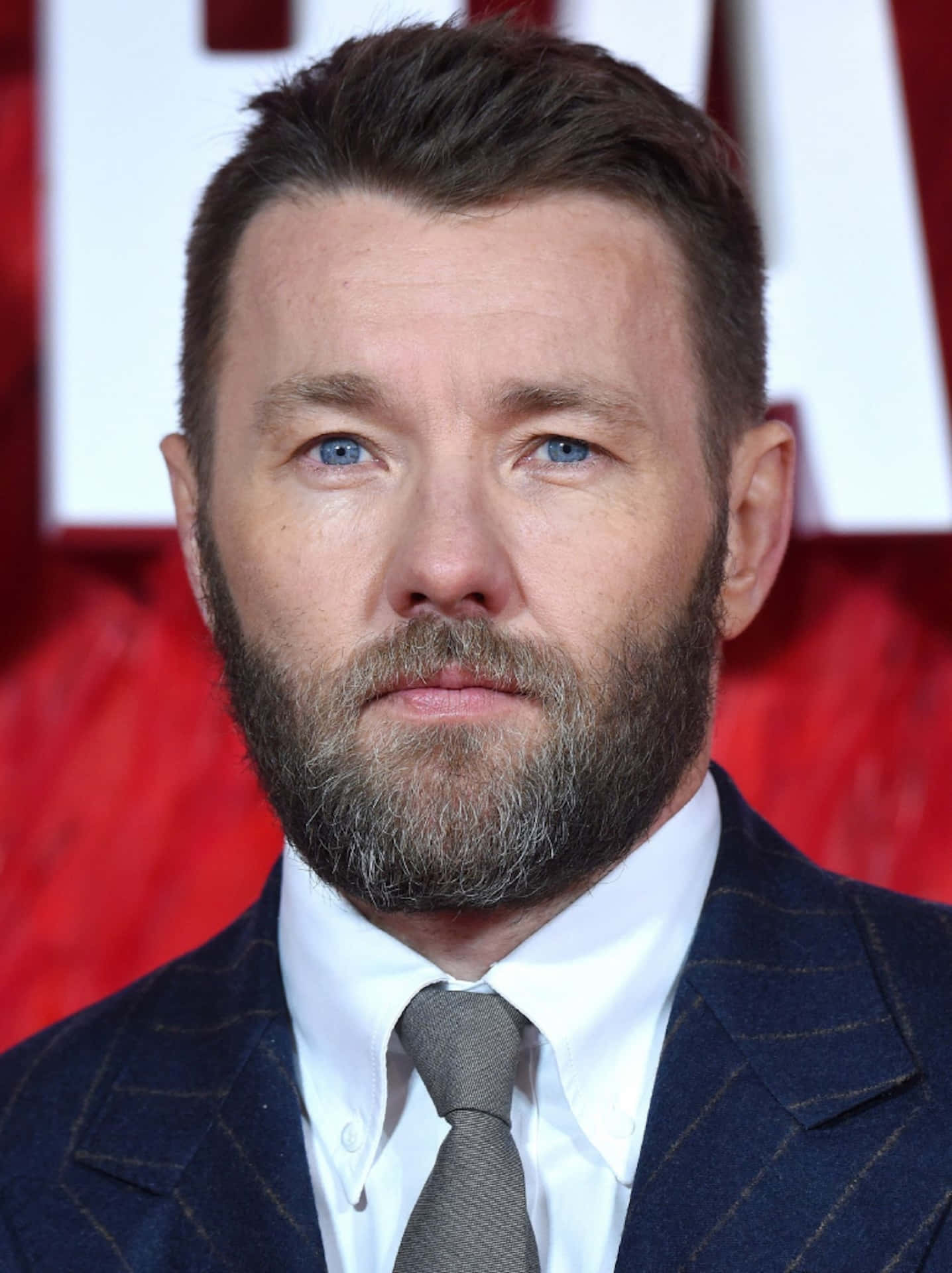 Joel Edgerton, red carpet look, dark pinstripe suit, Full HD Phone Wallpaper