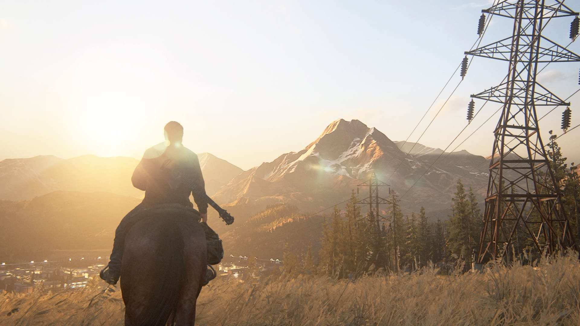 Joel, horse, golden sunrise, Full HD Desktop Wallpaper