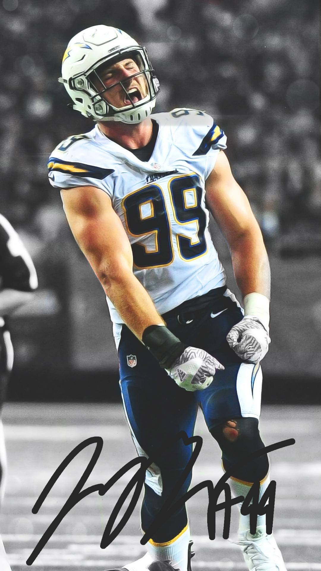 Joey Bosa, number 99, white jersey, Full HD Phone Wallpaper