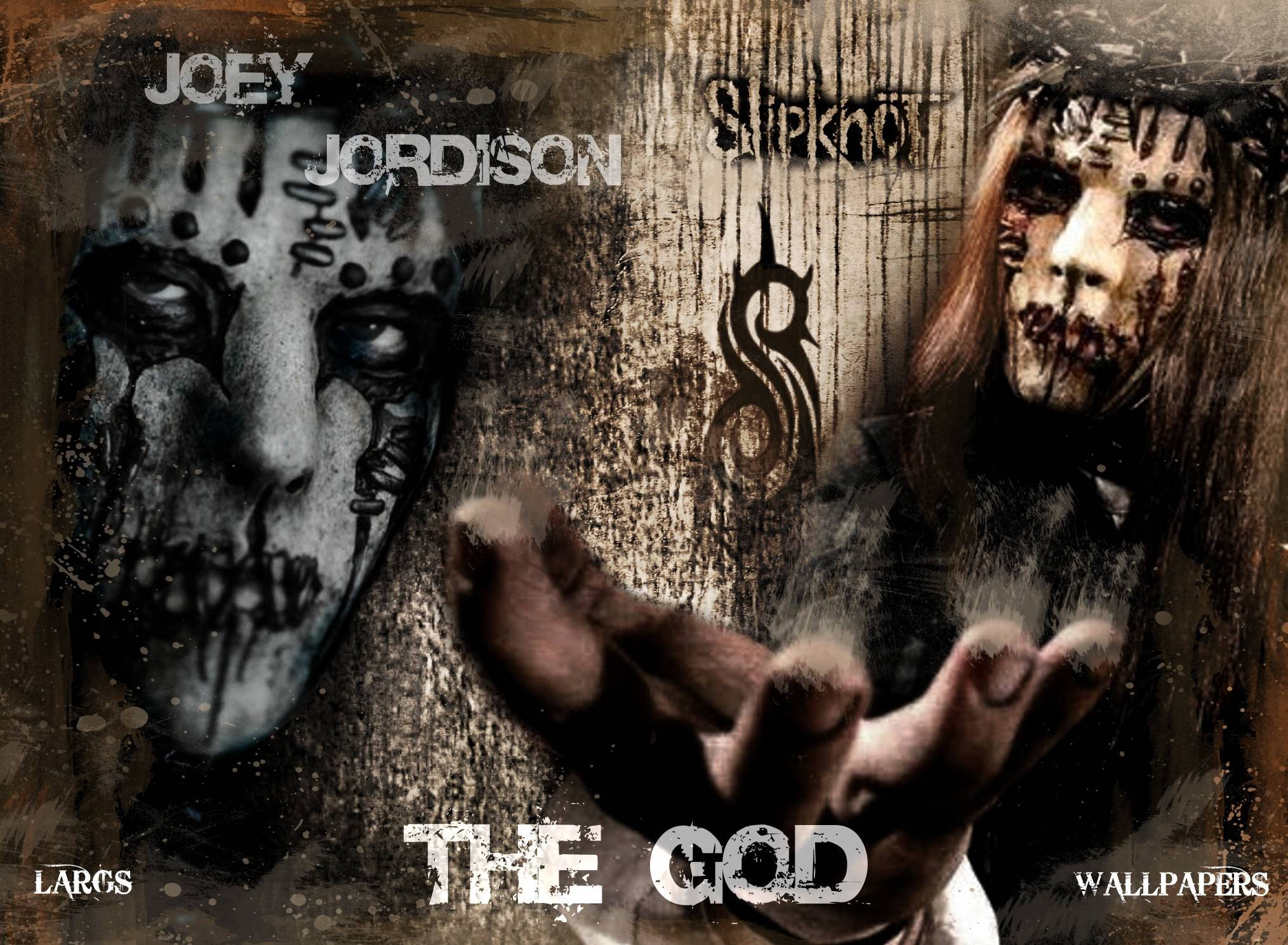 Joey Jordison, masked figures, grotesque makeup, Full HD Desktop Wallpaper