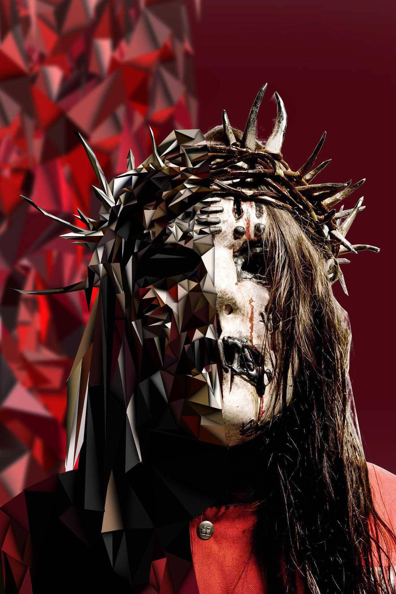 Joey Jordison, geometric art, crowned figure, Full HD Phone Wallpaper
