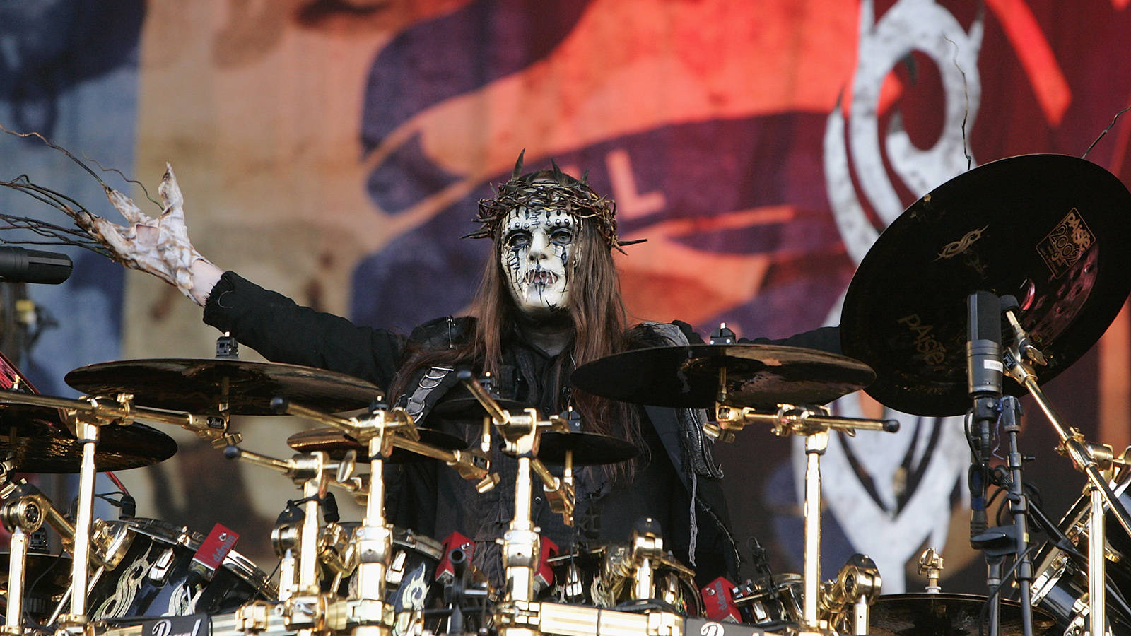Joey Jordison, skull makeup, crown, HD Desktop Wallpaper