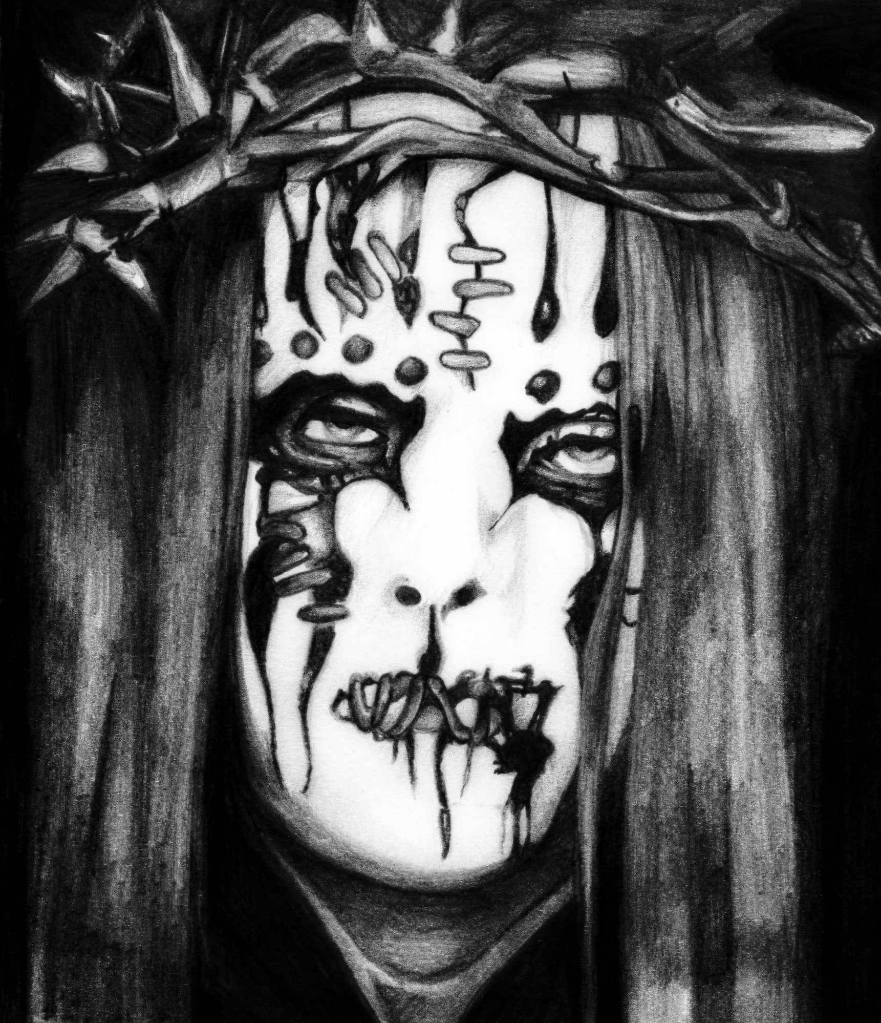 Joey Jordison, mask, crown of thorns, Full HD Phone Wallpaper