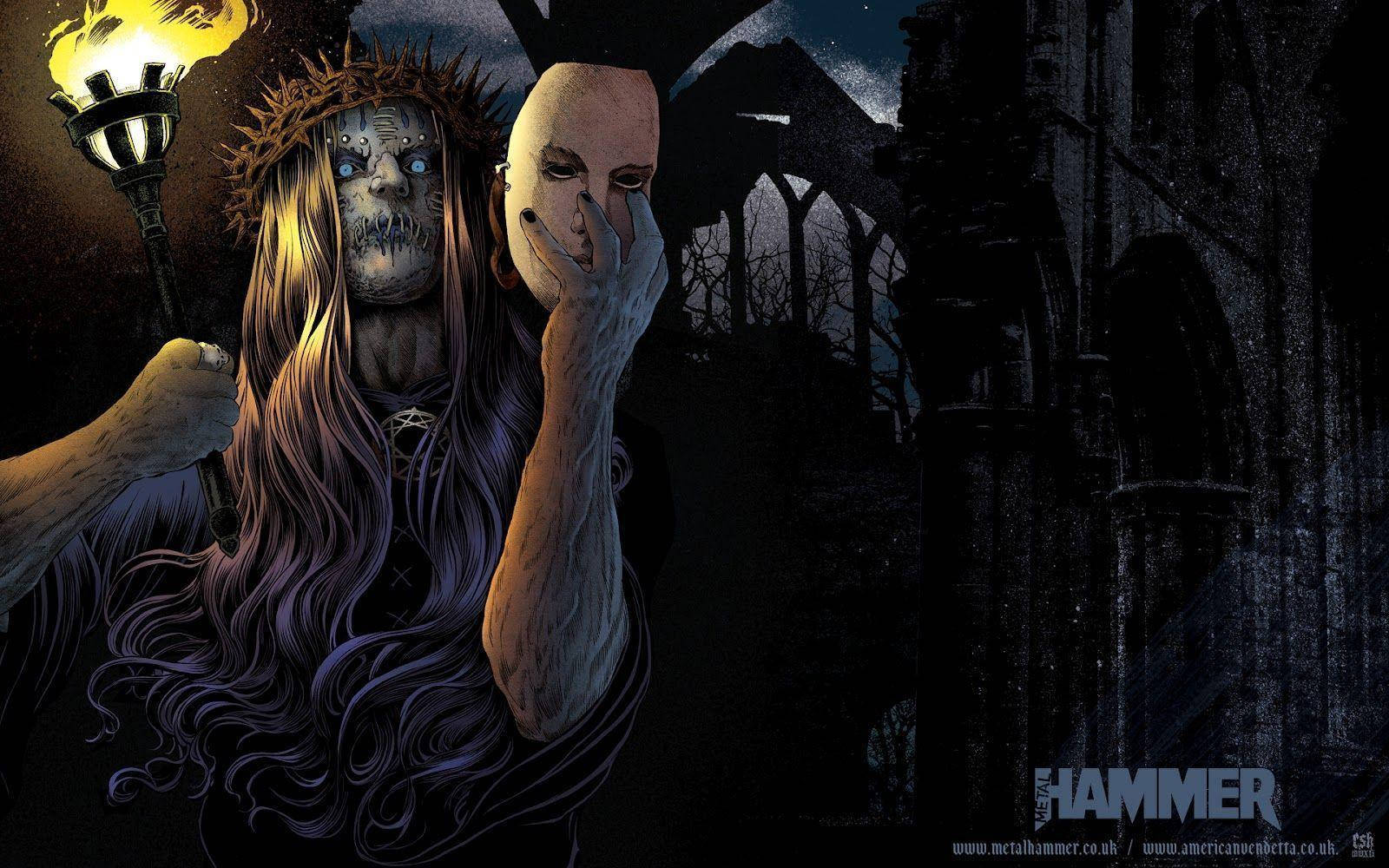 Joey Jordison, skeletal figure, torch, HD Desktop Wallpaper