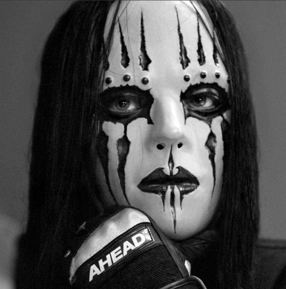 Joey Jordison, masked face, black and white face paint, SD Phone Wallpaper