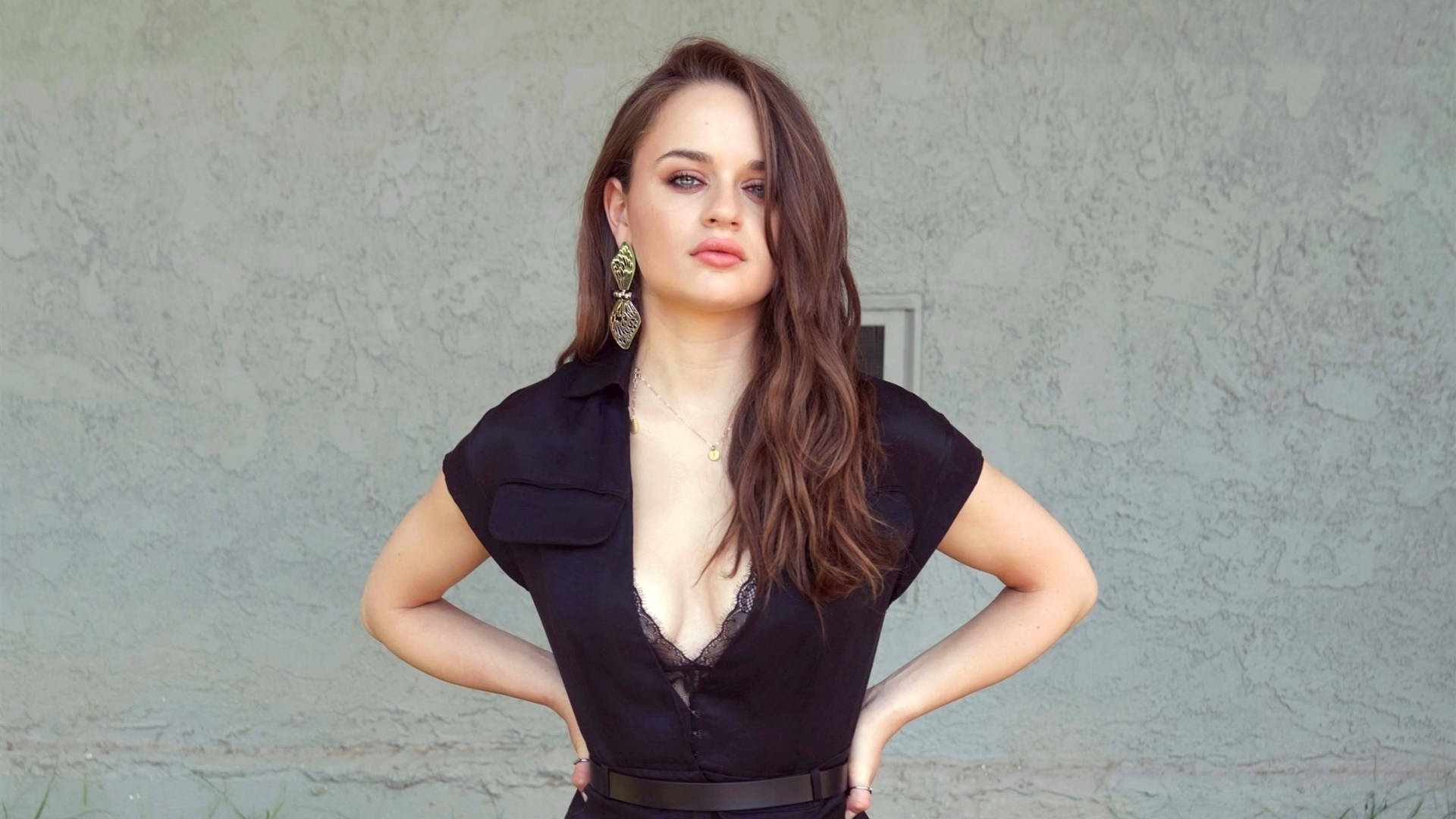 Joey King, virtual press tour, long brown hair, Full HD Desktop Wallpaper