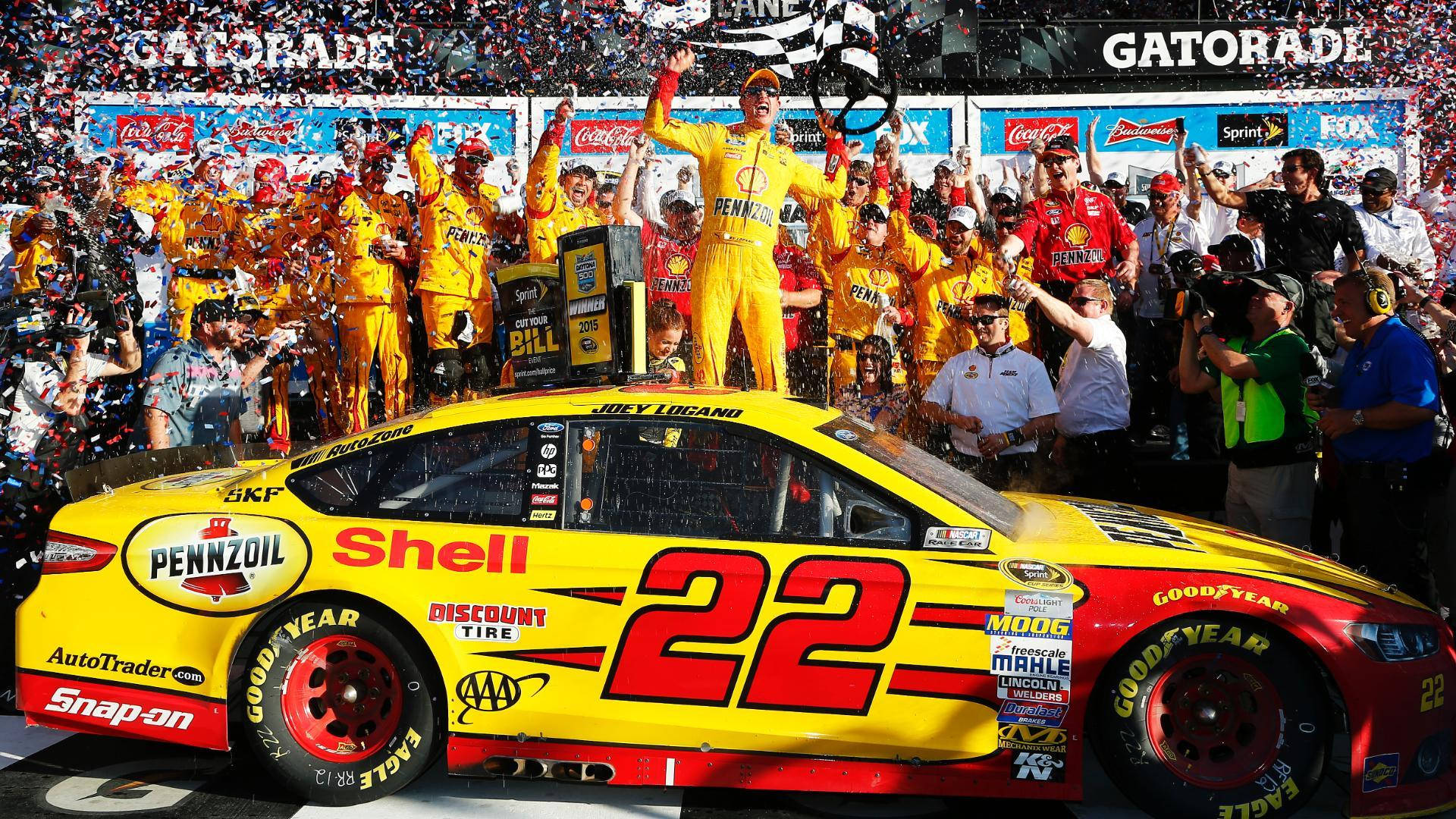 Joey Logano, number 22, NASCAR race car, Full HD Desktop Wallpaper