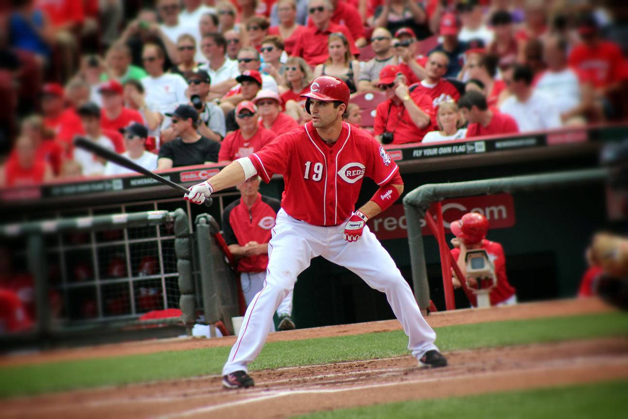 Joey Votto, red uniform, number 19, HD Desktop Wallpaper