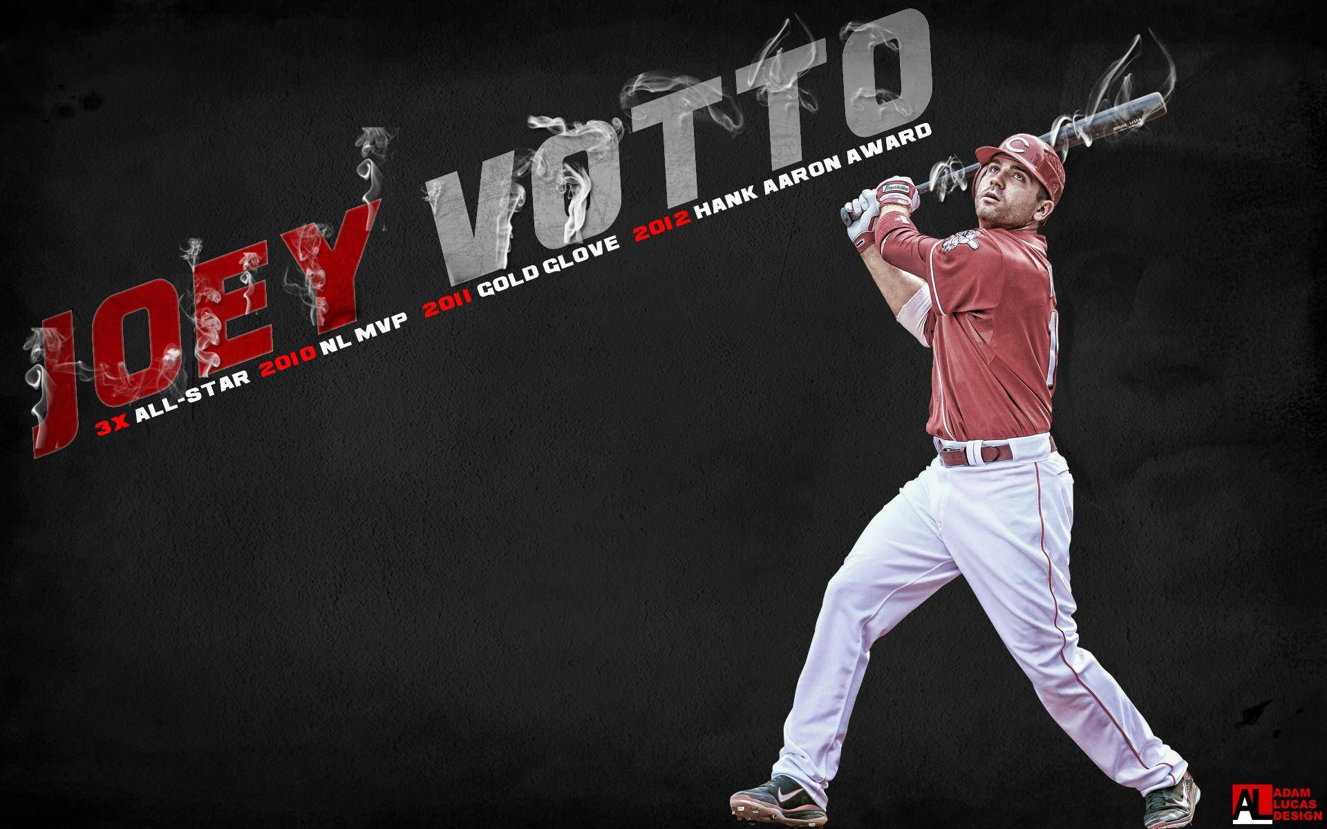 Joey Votto, swinging bat, red uniform, Full HD Desktop Wallpaper