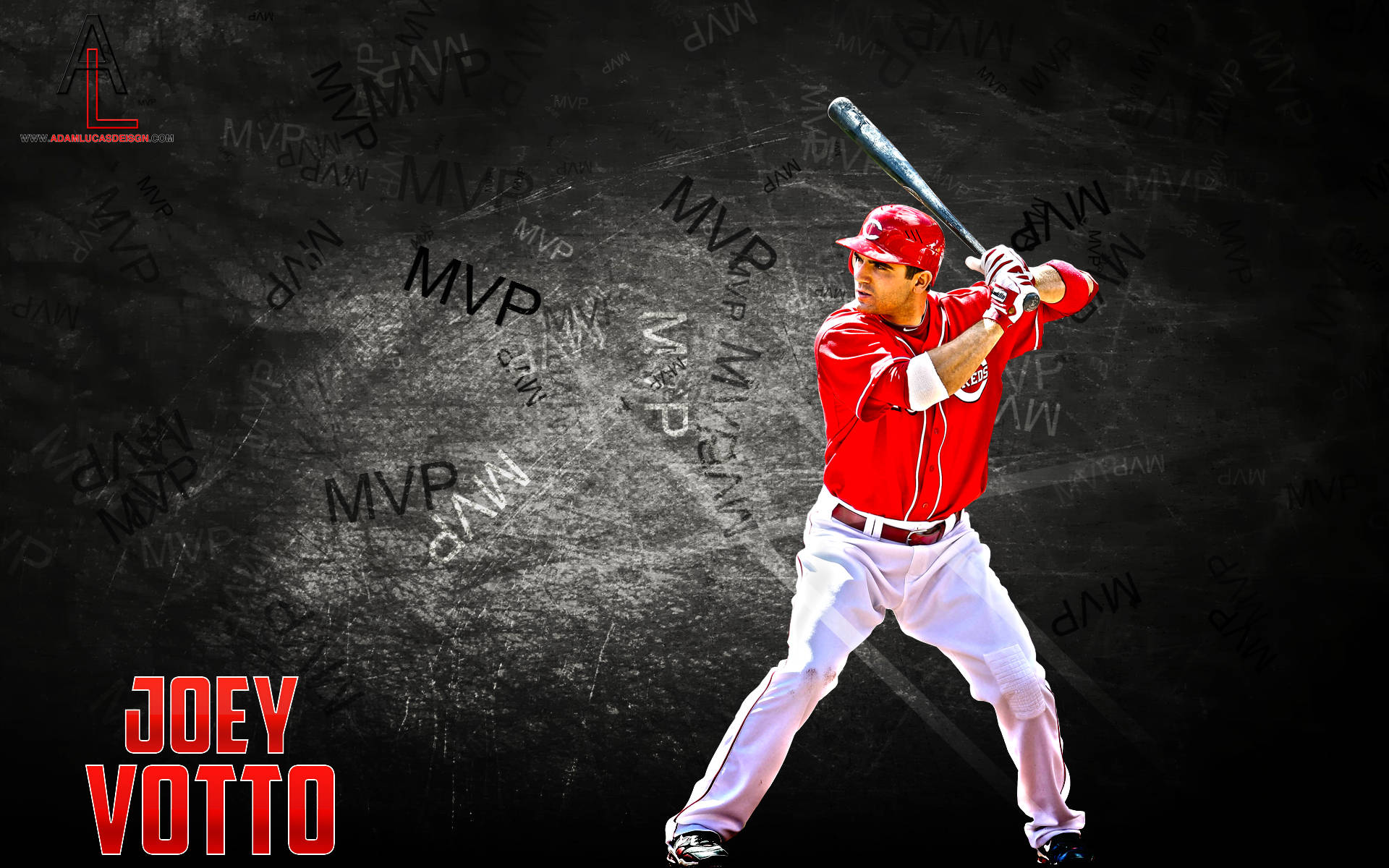 Joey Votto, red uniform, bat, Full HD Desktop Wallpaper
