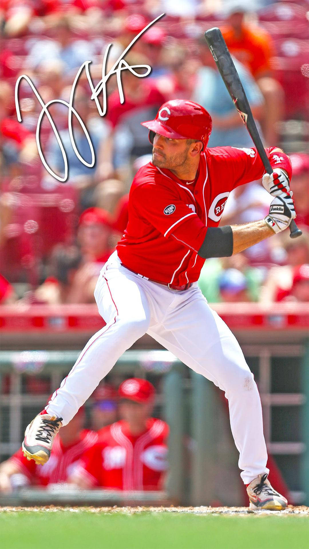 Joey Votto, red uniform, bat, Full HD Phone Wallpaper