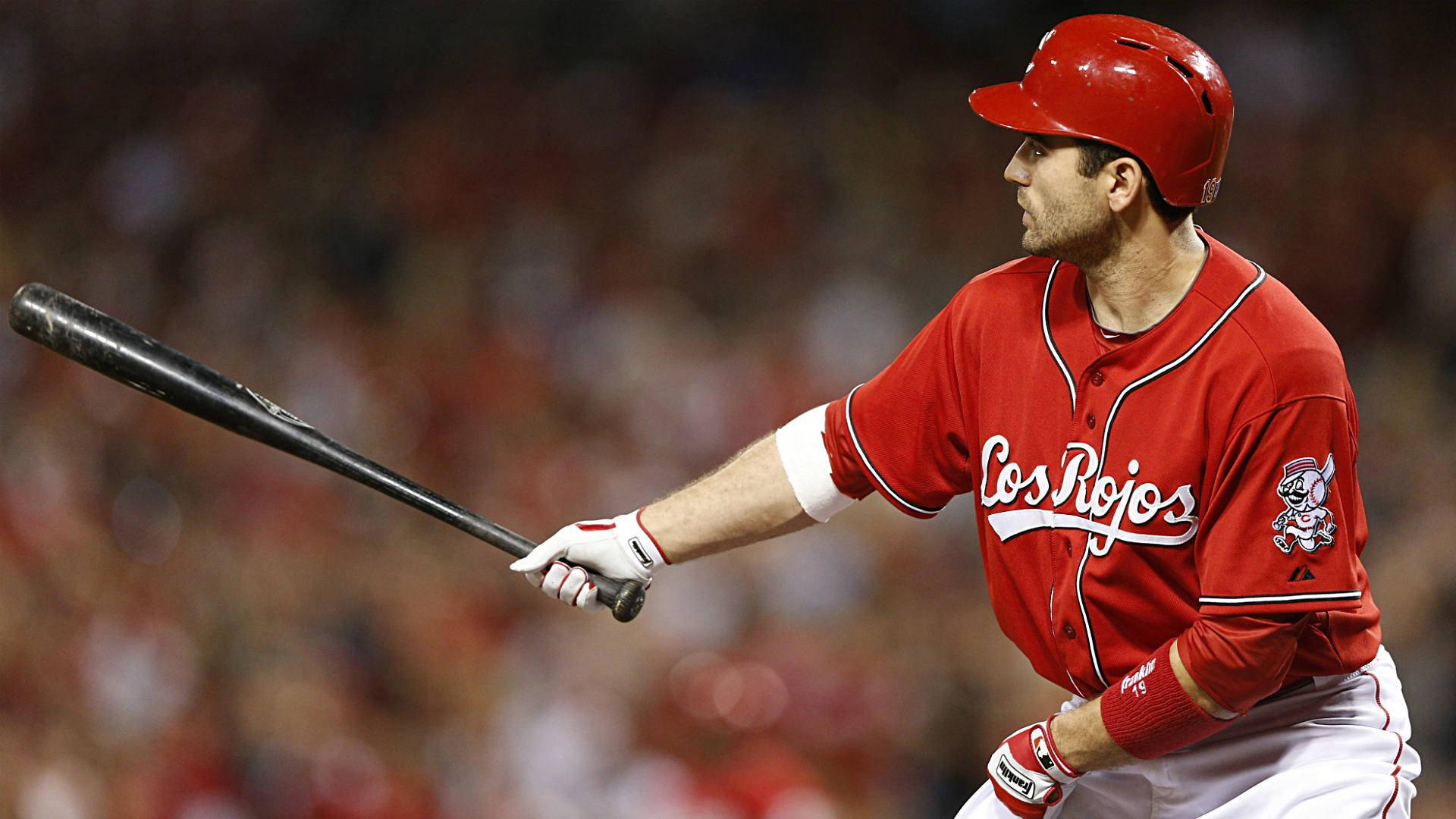 Joey Votto, red uniform, bat, Full HD Desktop Wallpaper