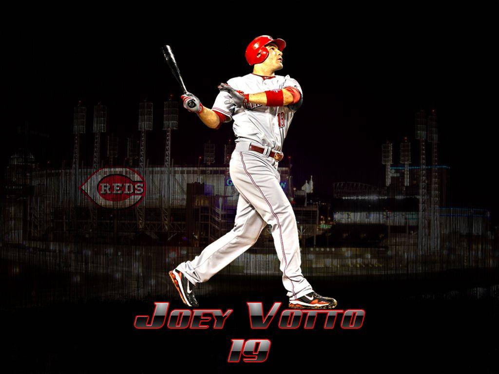 Joey Votto, red helmet, white uniform, SD Desktop Wallpaper