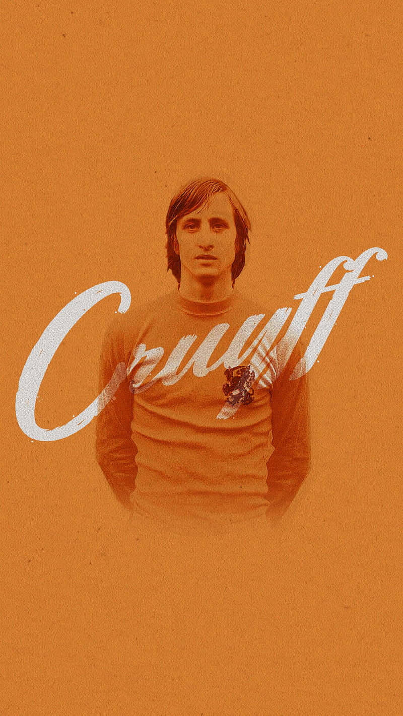 Johan Cruyff, orange jersey, textured orange background, HD Phone Wallpaper