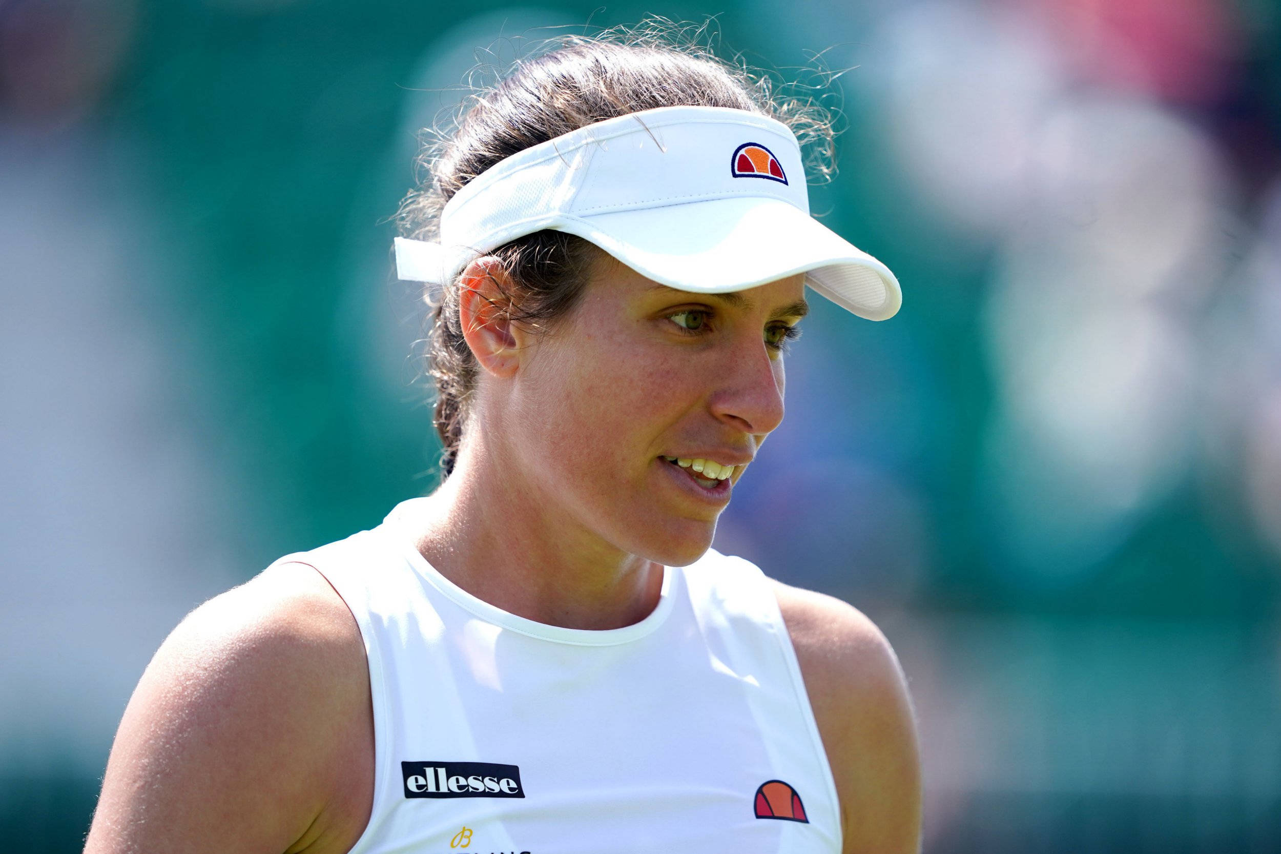 Johanna Konta, white visor, tank top, Full HD Desktop Wallpaper