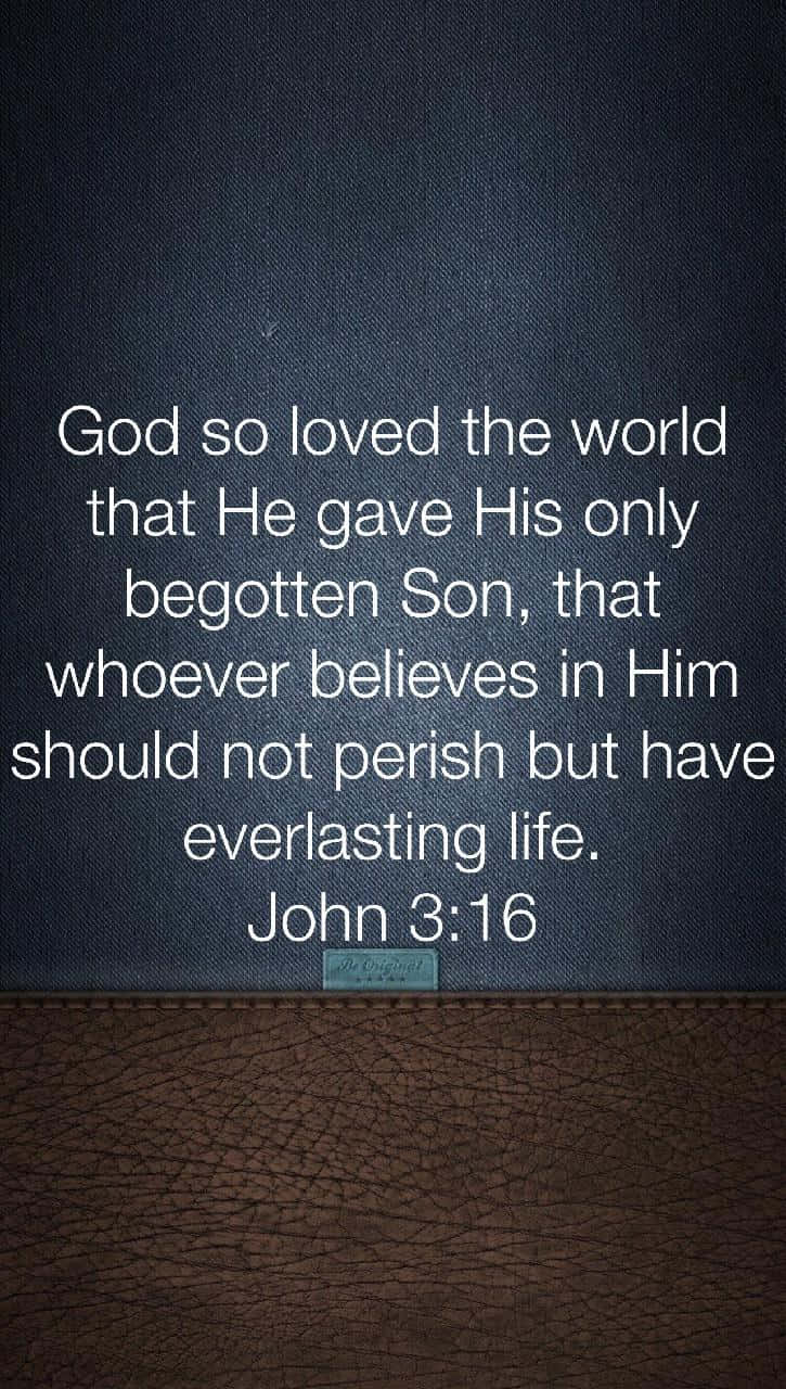John 3:16, white text, dark denim background, HD Phone Wallpaper