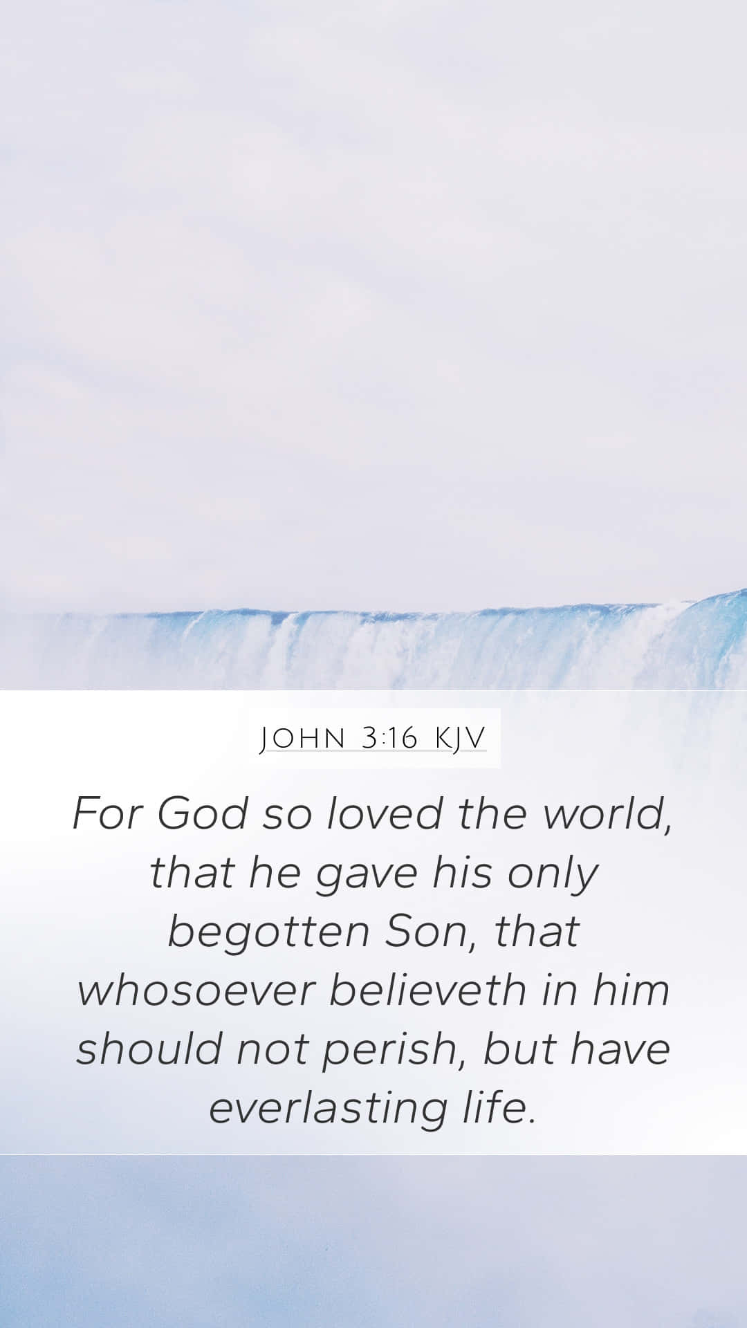 John 3:16, biblical verse, waterfall, Full HD Phone Wallpaper